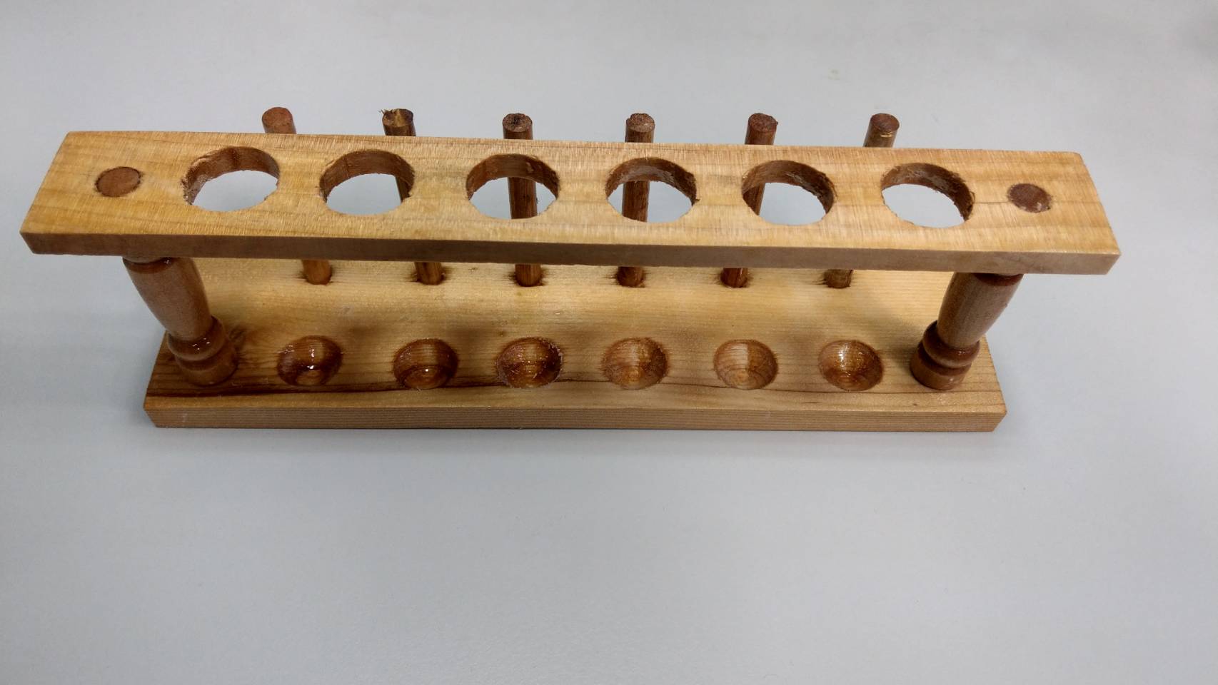 木製試管架6孔6柱(孔徑22mm)