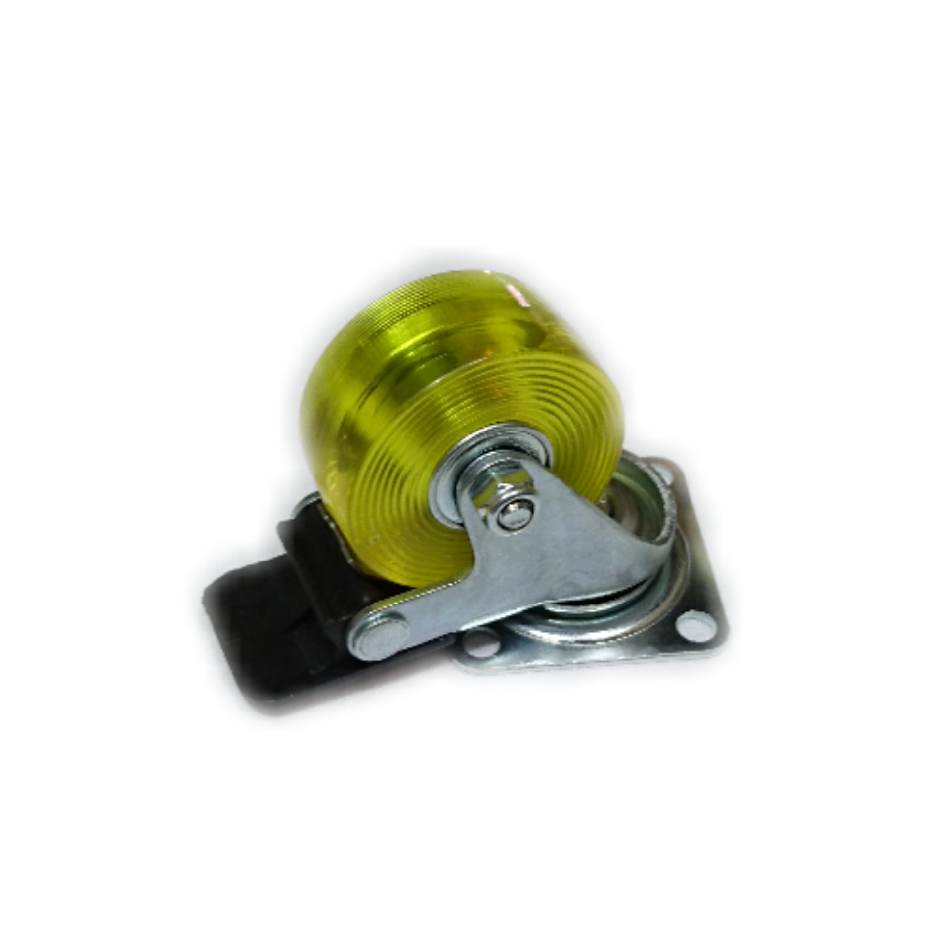 2"PU透明黃剎車輪