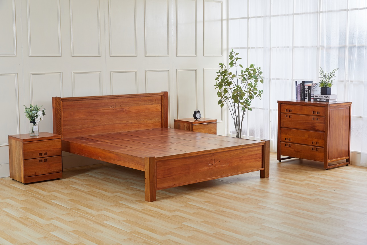 136山榆木6尺雙人床