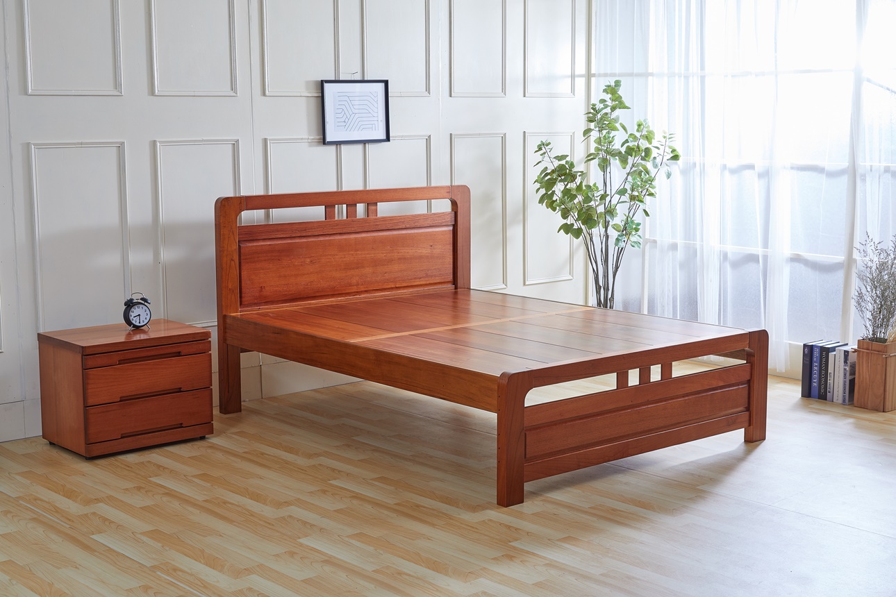 166桃花心木6尺雙人床