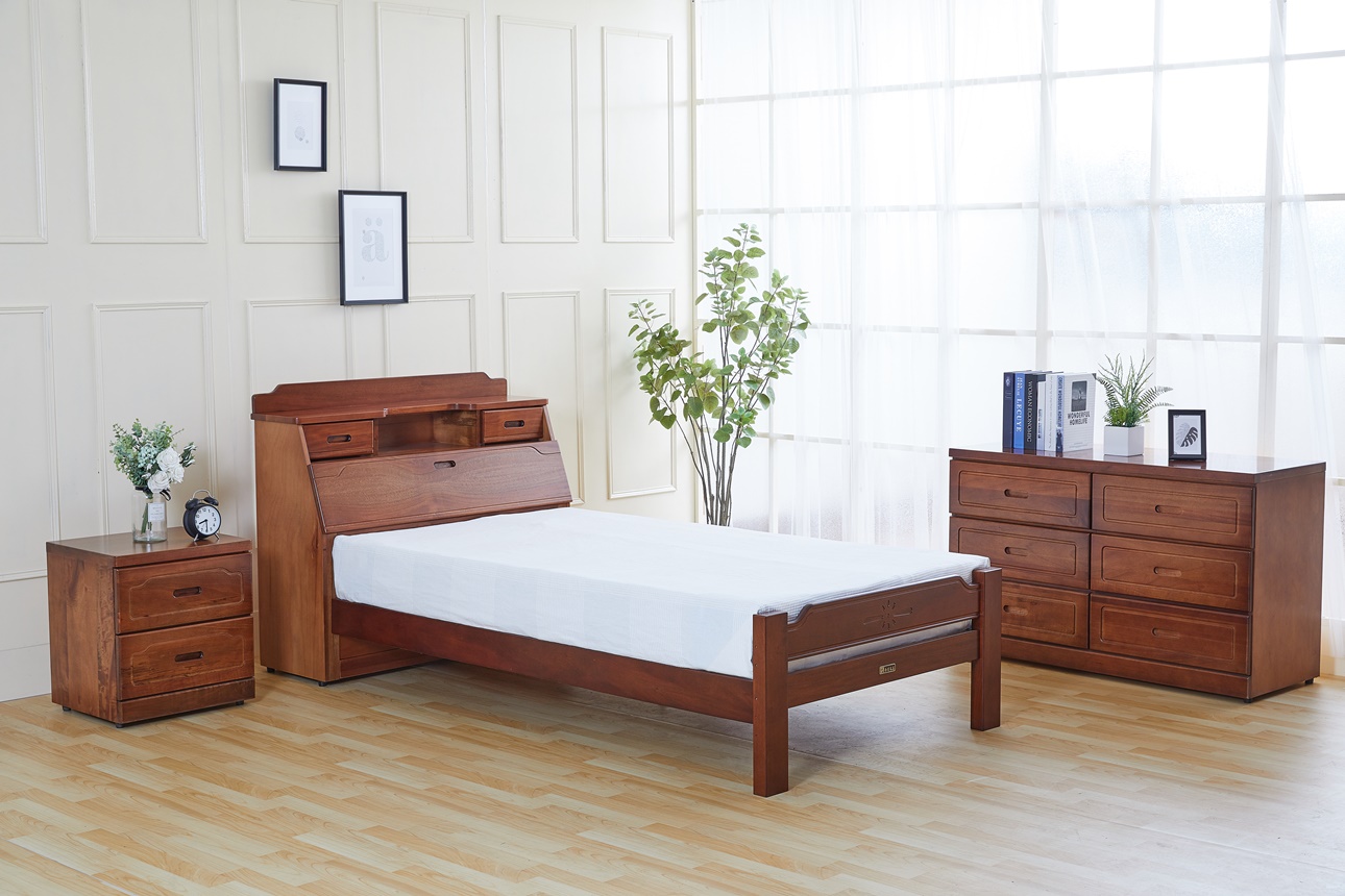 883胡桃色3.5尺被櫃床