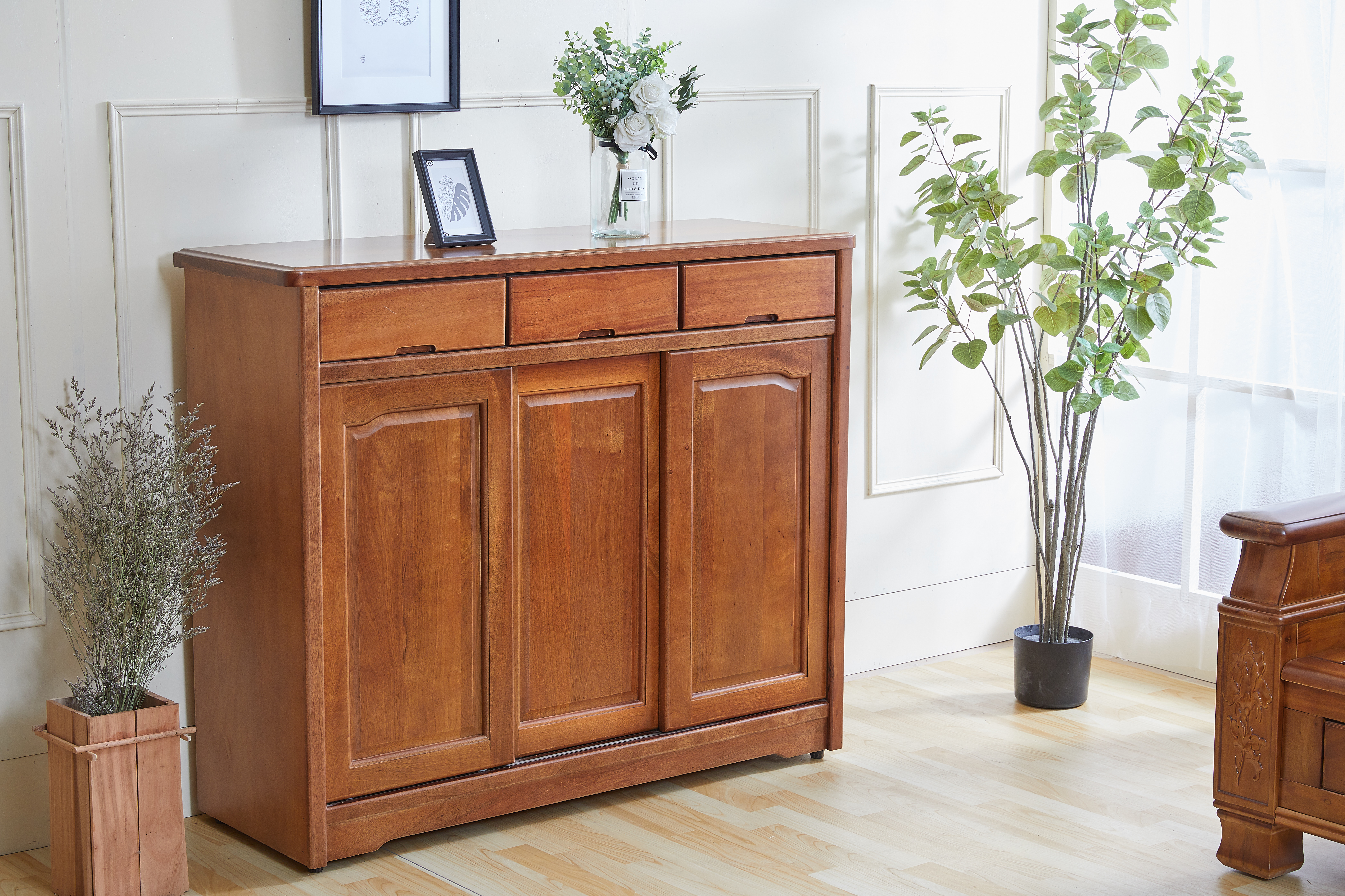 839胡桃色4尺鞋櫃