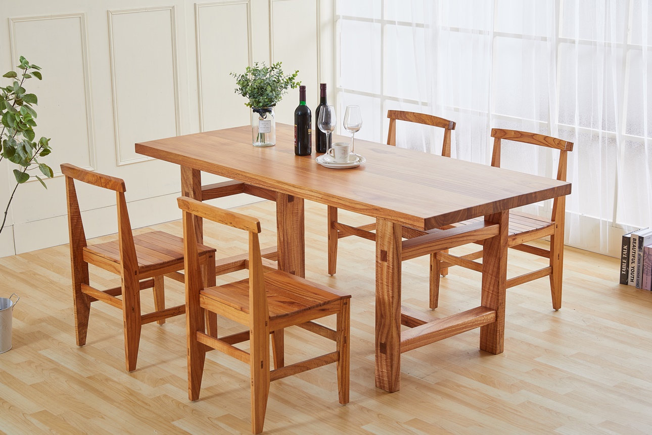 022楝木一枚板桌面.桌腳.椅子