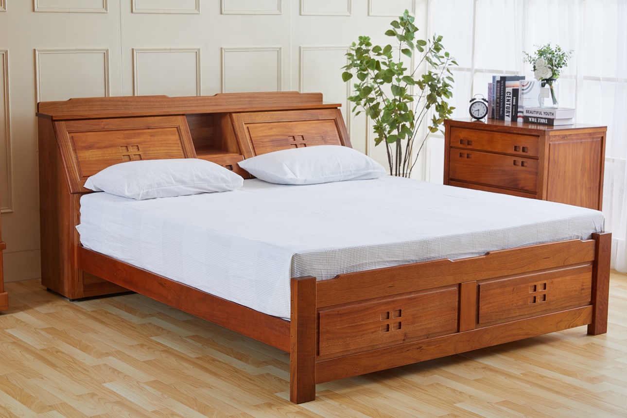 125山榆木五尺被櫃床