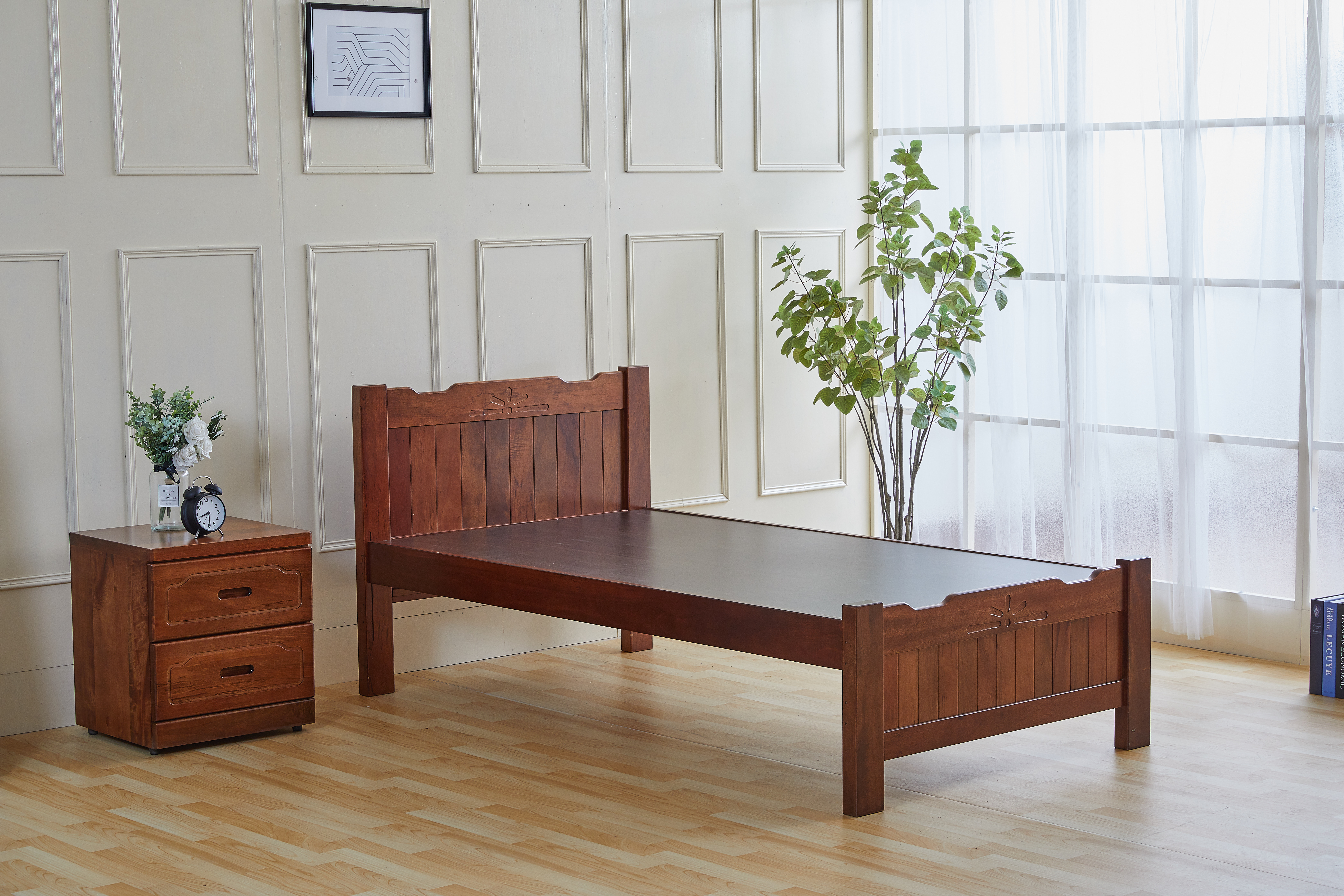 893胡桃色3.5尺單人床