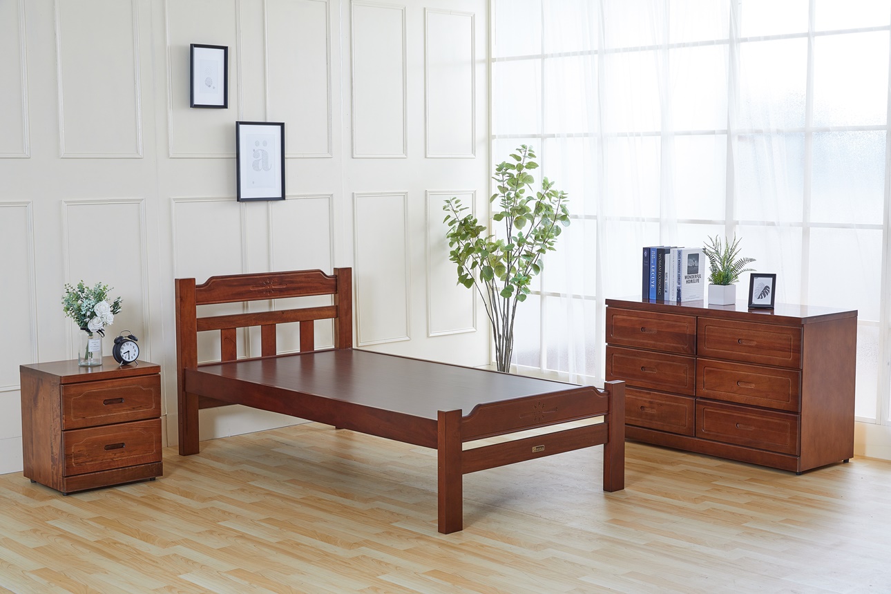 873胡桃色3.5尺單人床