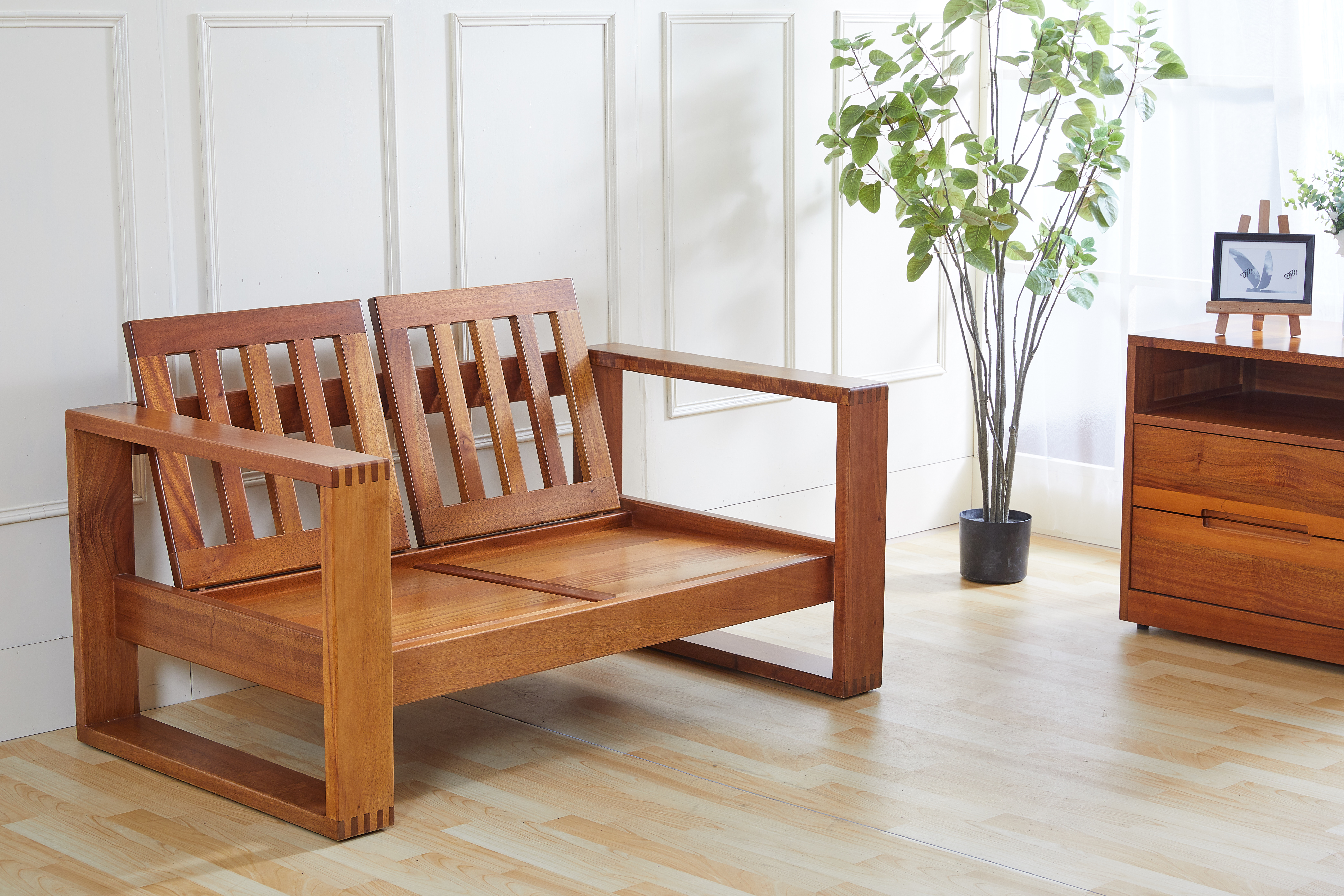 105山榆木雙人椅