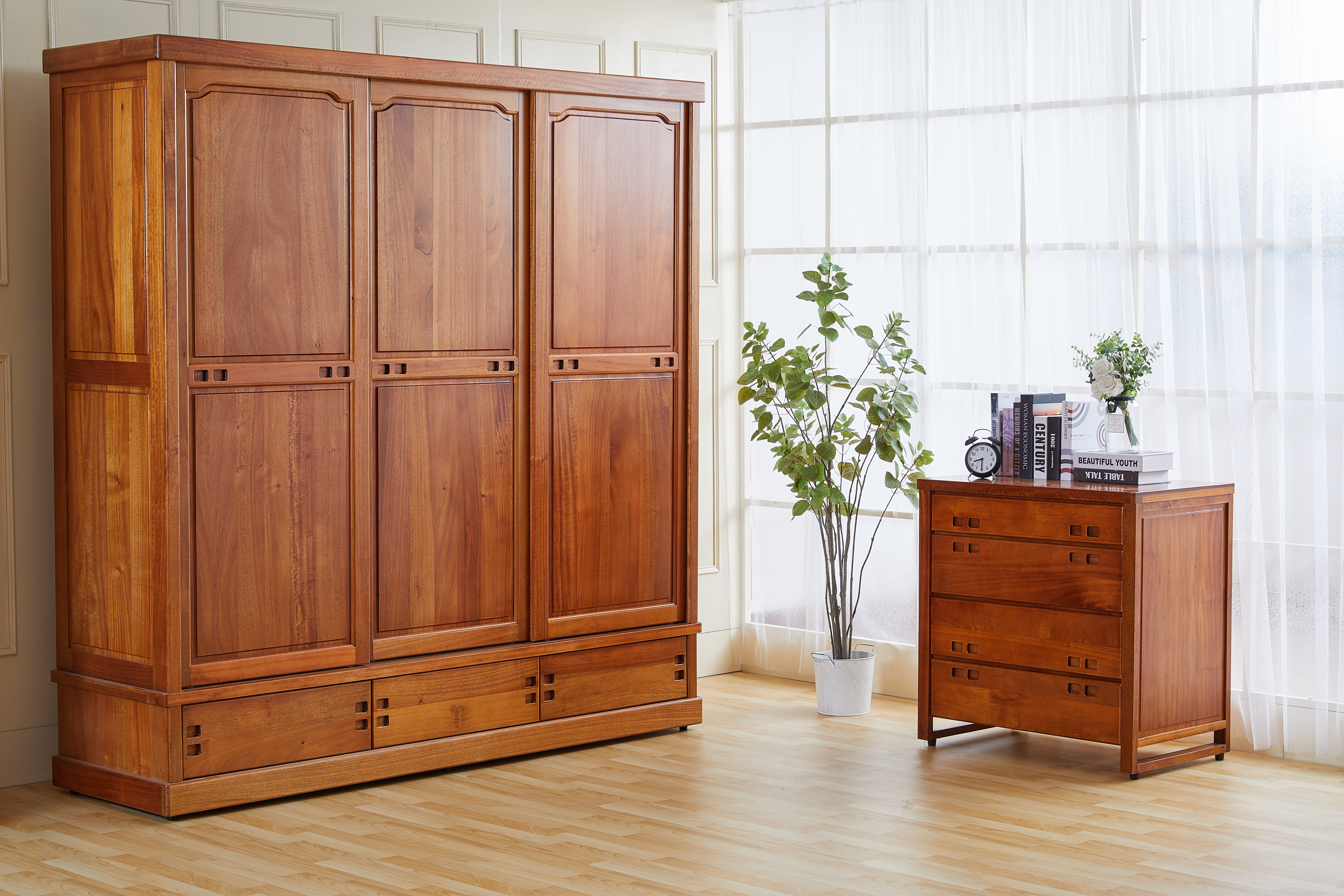 127山榆木7尺衣櫃