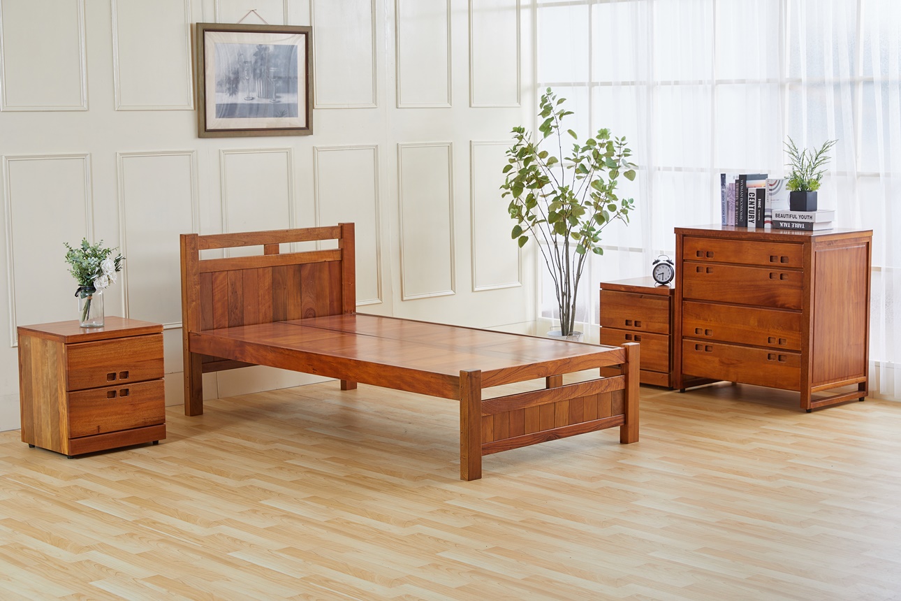 143山榆木3.5尺單人床