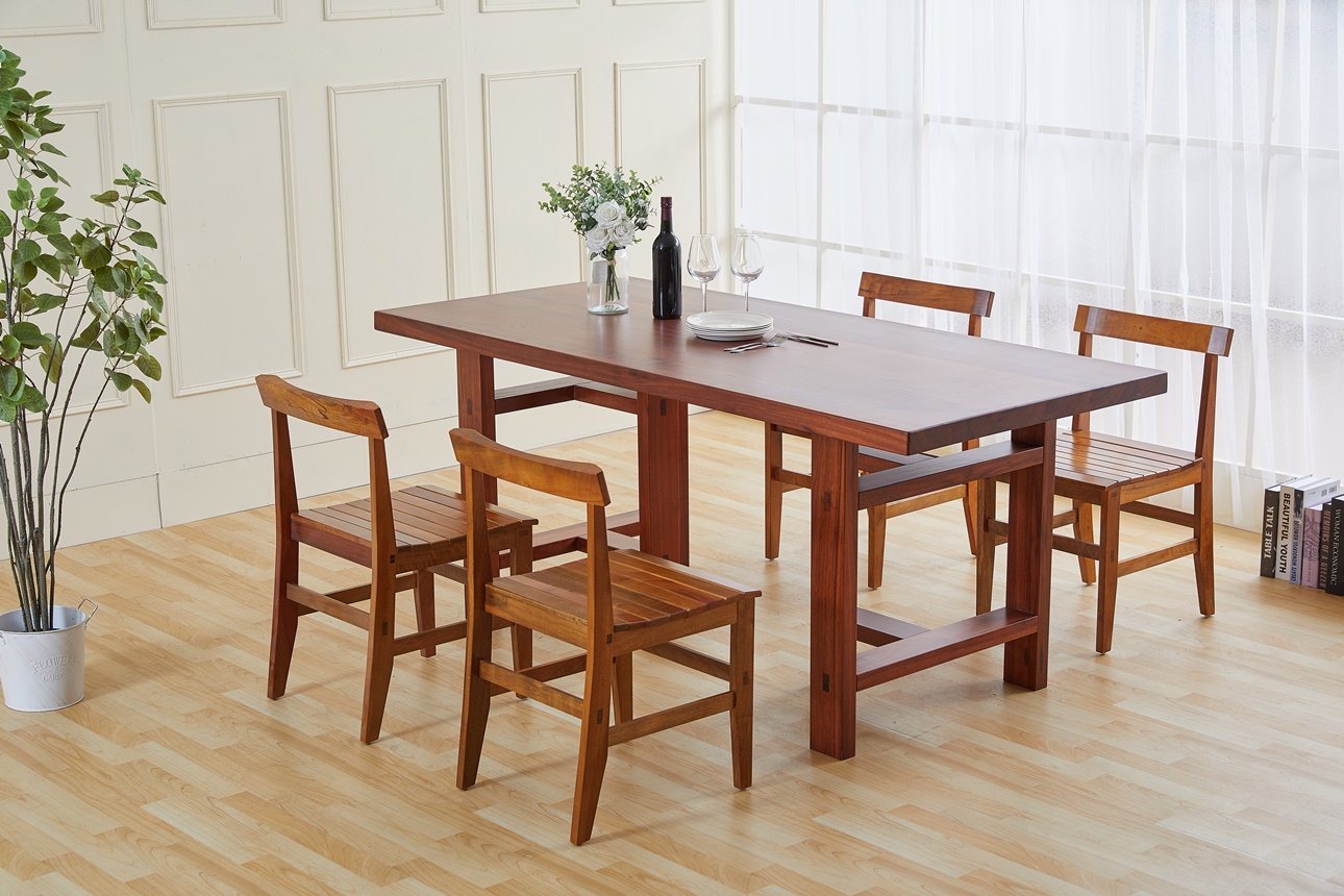 503柚木一枚板桌面.桌腳.椅子