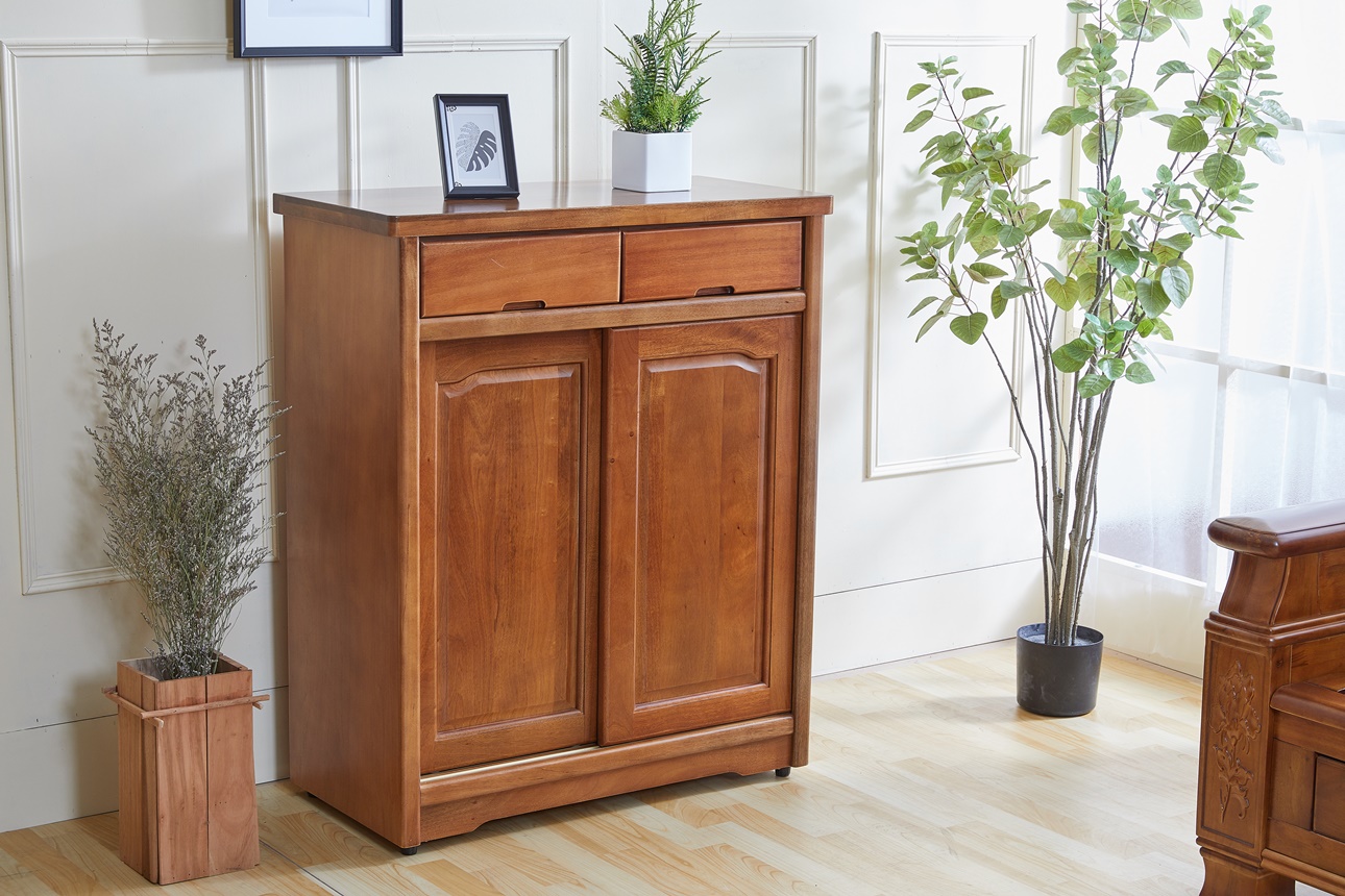 839胡桃色2.7尺鞋櫃