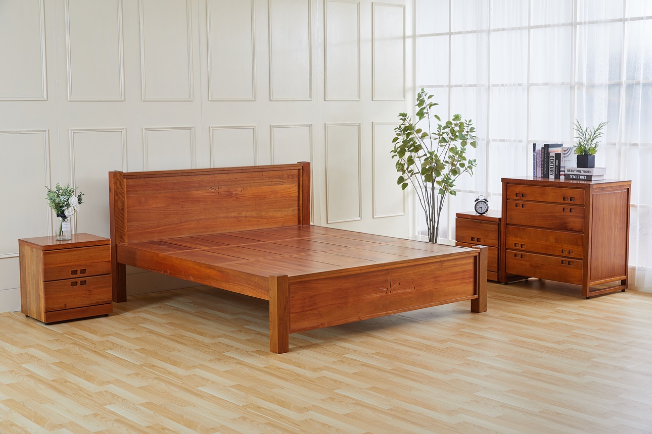 135山榆木5尺雙人床