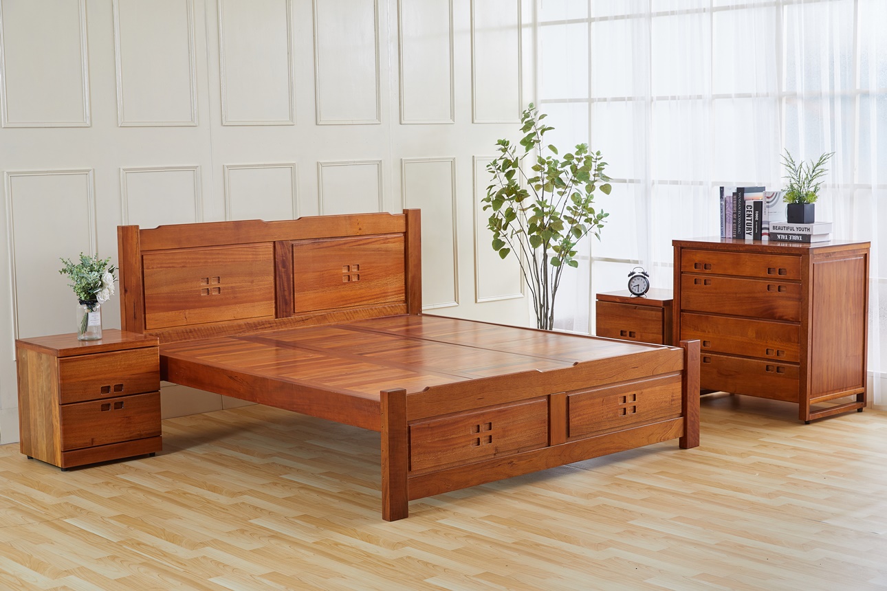 115山榆木5尺雙人床