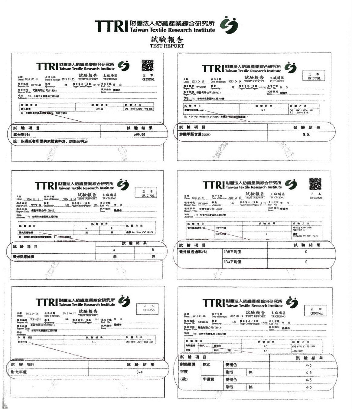 窗簾檢驗認證許可