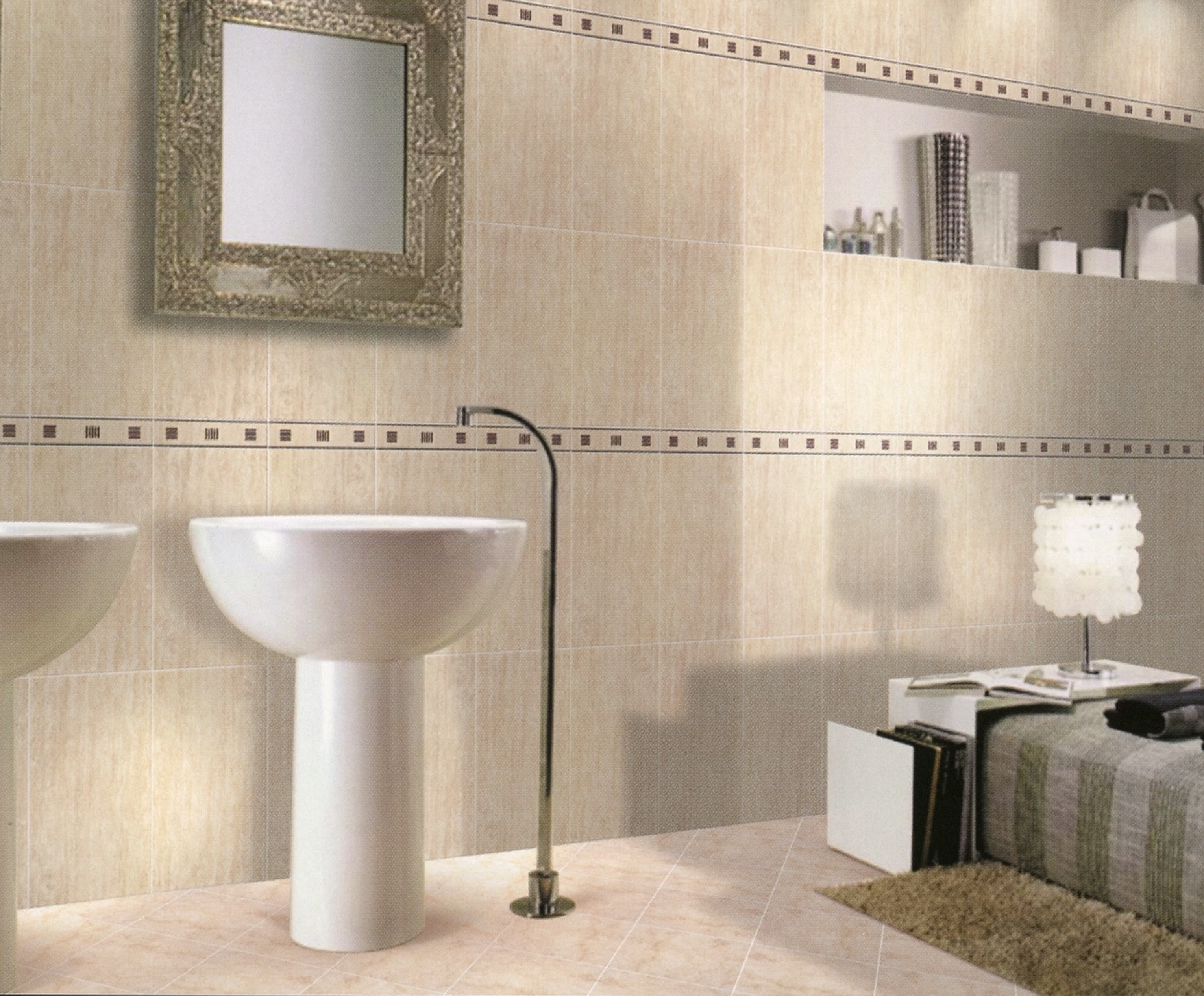 岩石米黃高亮釉修邊地壁套磚