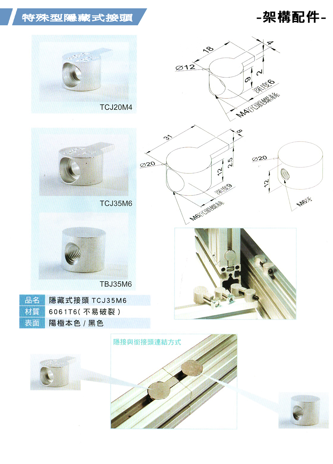 架構配件~特殊隱藏式接頭