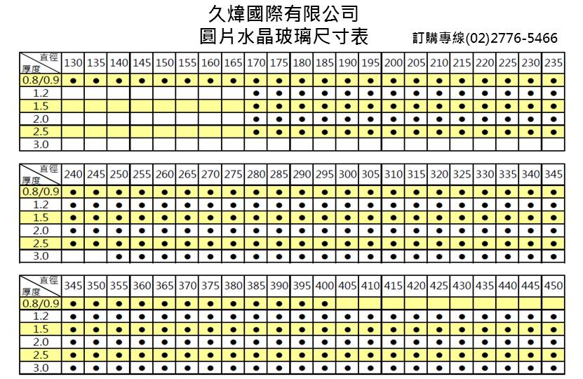 一般水晶玻璃尺寸(黑)