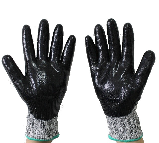 5級防切割NBR雙浸磨砂手套2