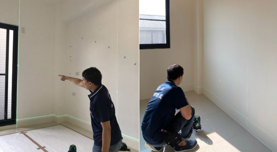 使用雷射水平墨線儀