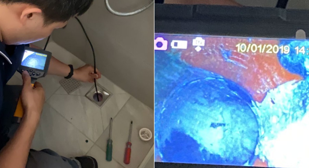 使用管道內視鏡檢查室內的排水孔是否暢通。