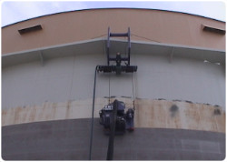 舊槽外壁鋼珠噴砂回收系統