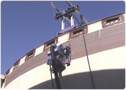 舊儲槽外壁鋼珠噴砂回收系統