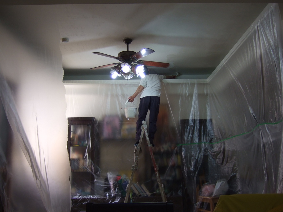 油漆施作前-大型家具廚櫃全面保護