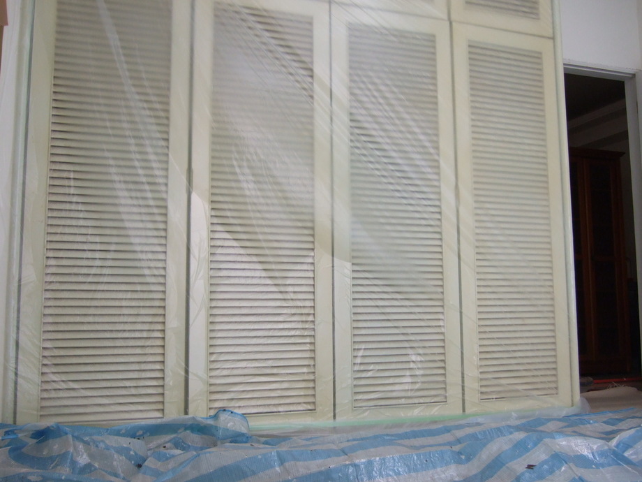 油漆施作前-衣櫃保護