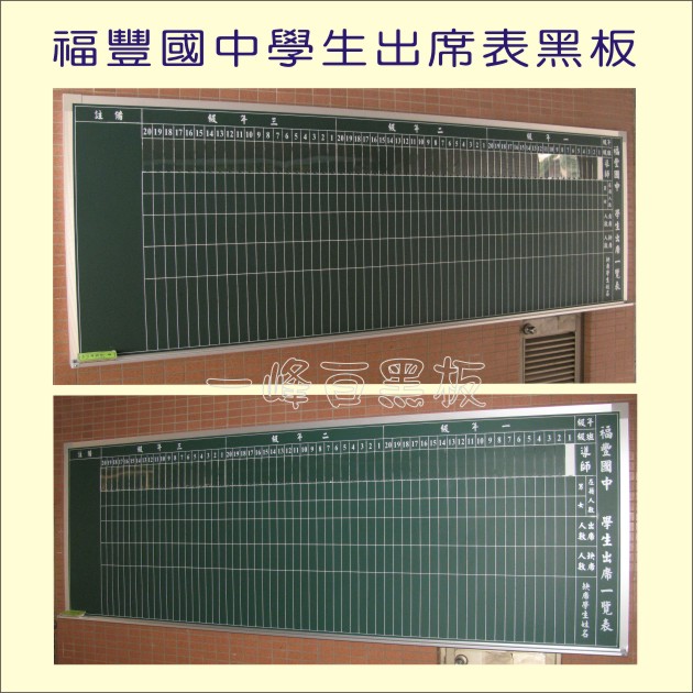 福豐國中學生出席名牌,黑板