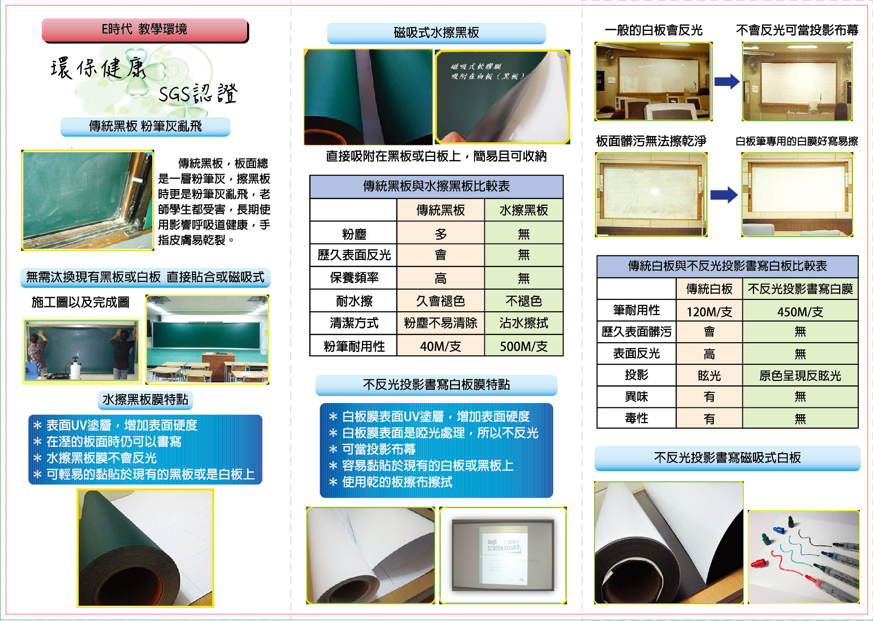不反光投影書寫白板膜