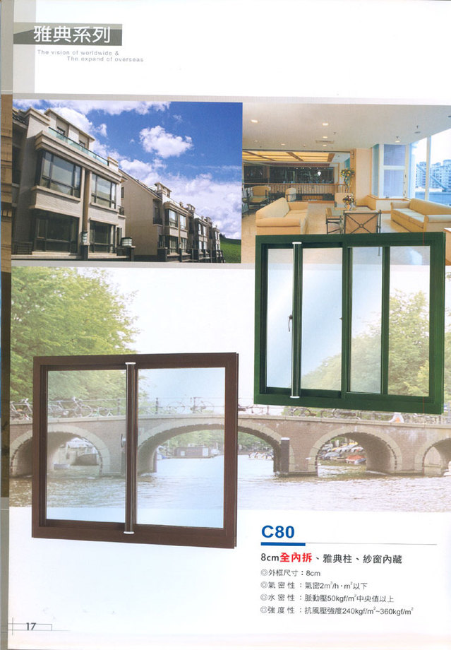 8cm全內拆、雅典柱、紗窗內藏