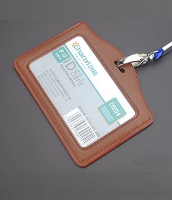 橫式識別證套(皮製)