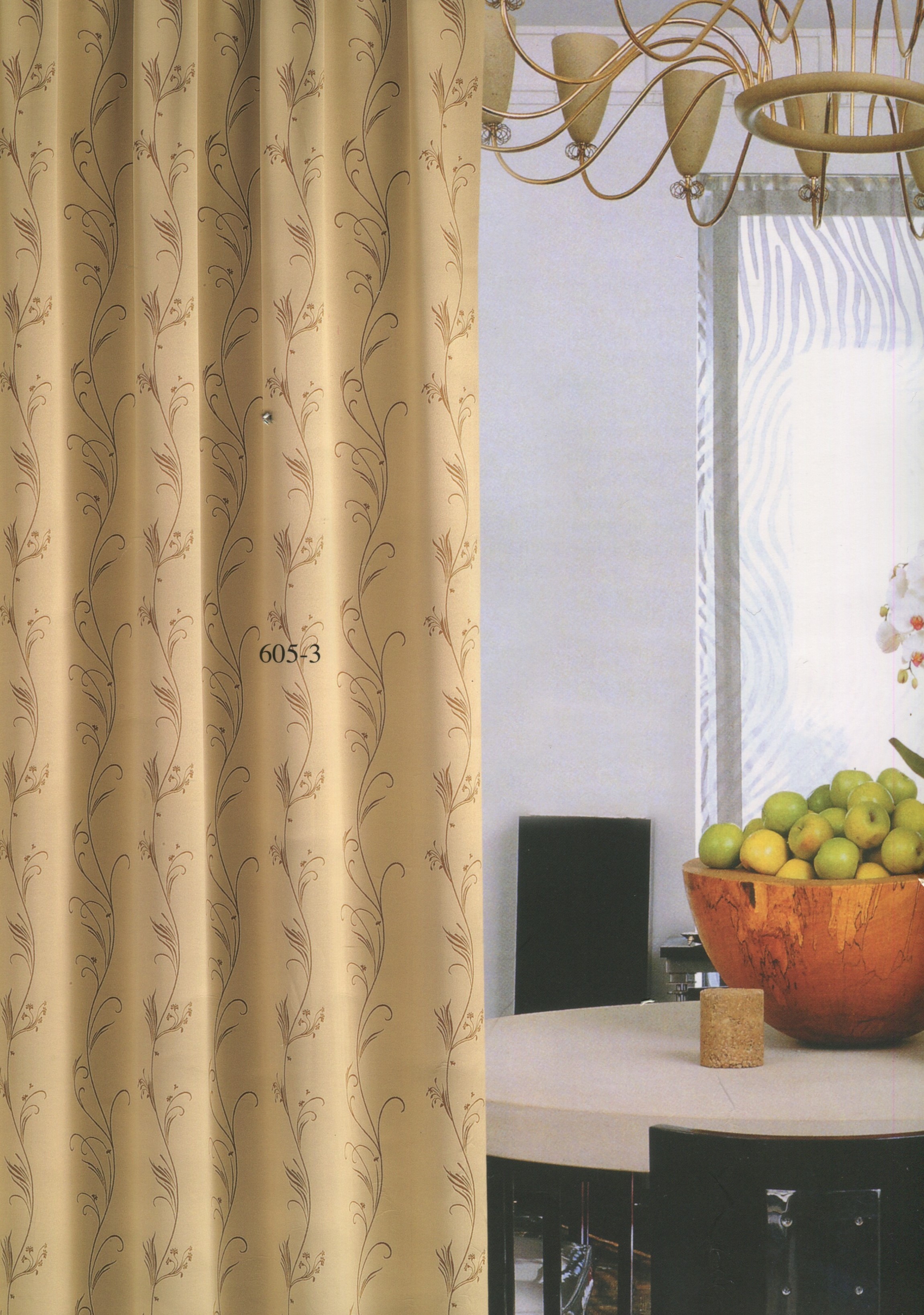 605-3雙面布緹花三明治窗簾