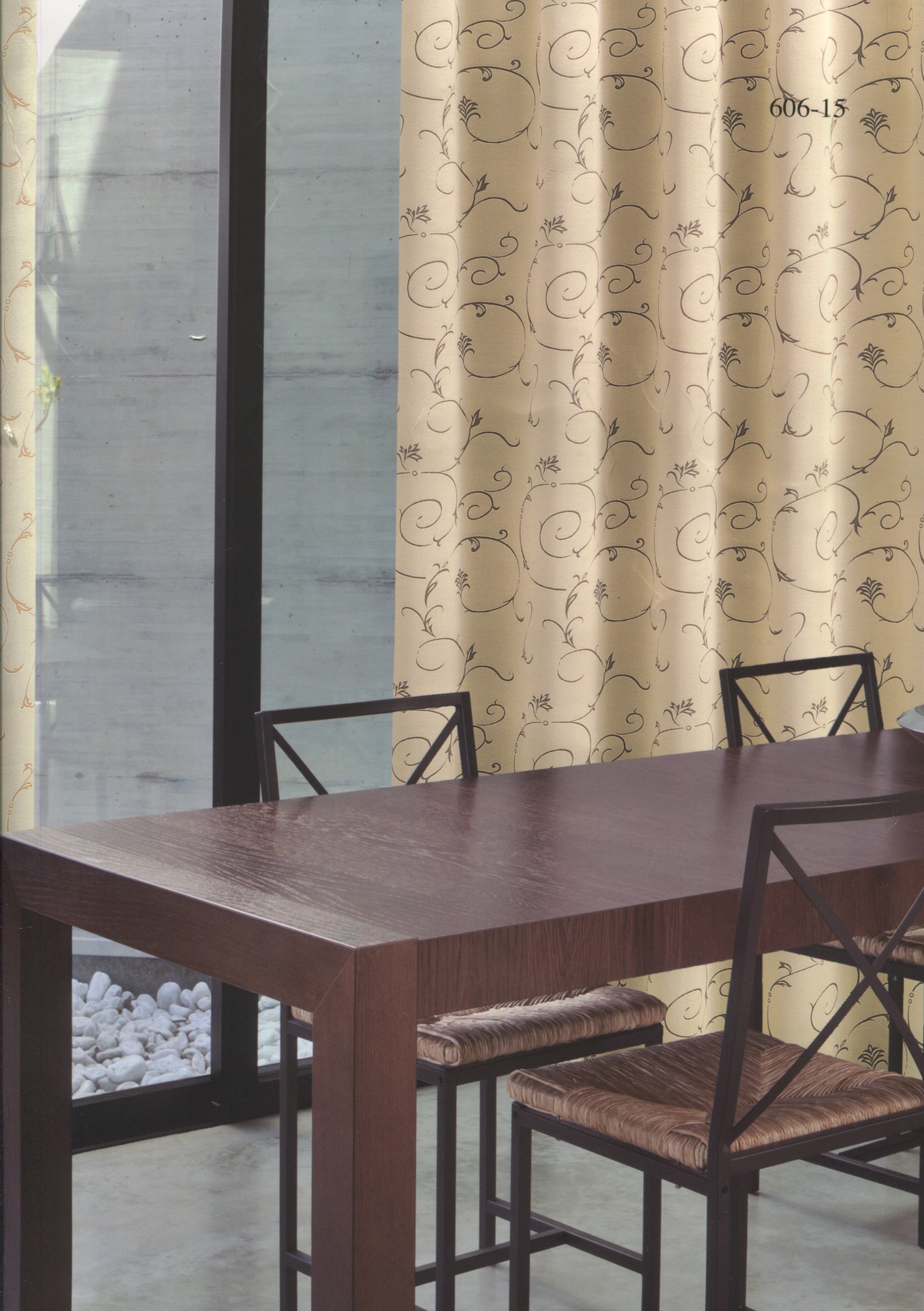 606-15雙面布緹花三明治窗簾