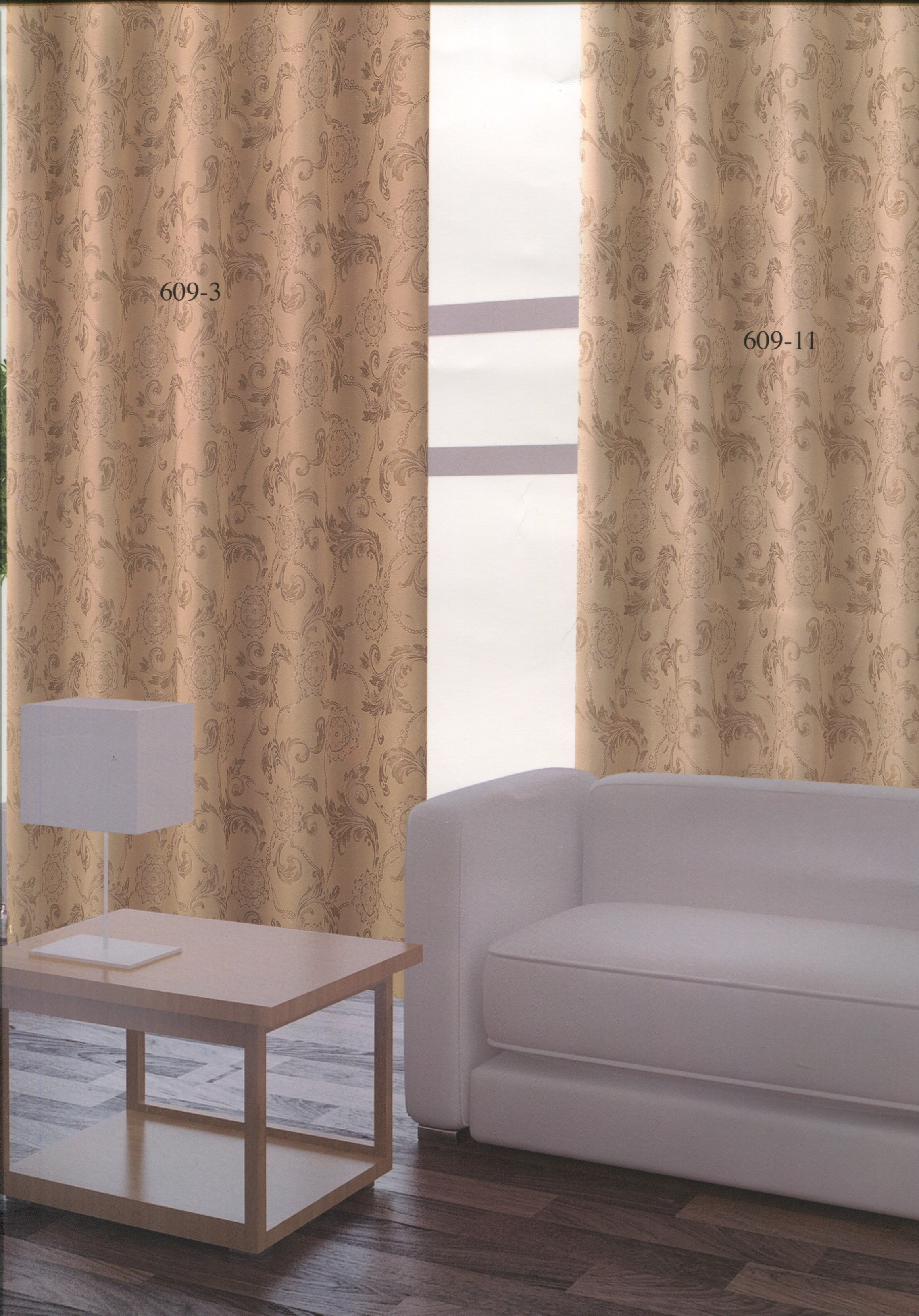 609-11金蔥緹花三明治窗簾