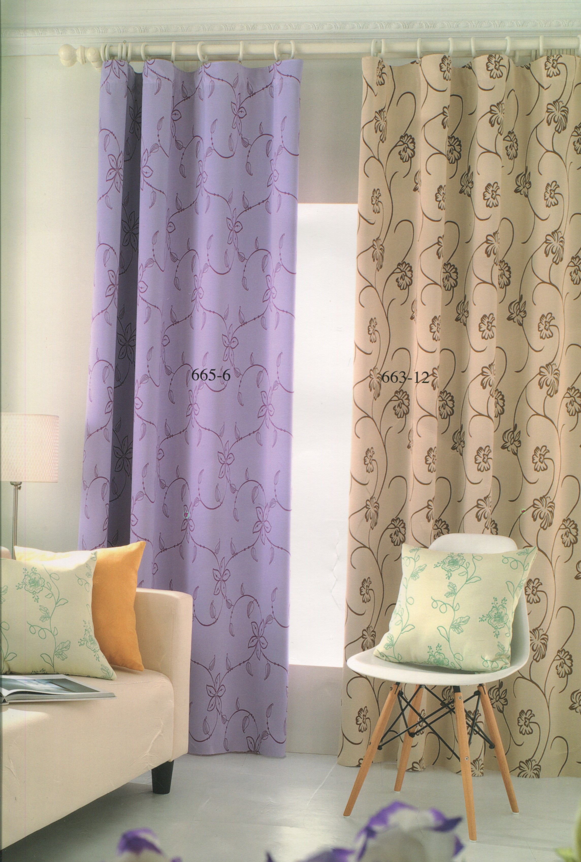 663-12金莎雙面布緹花三明治窗簾