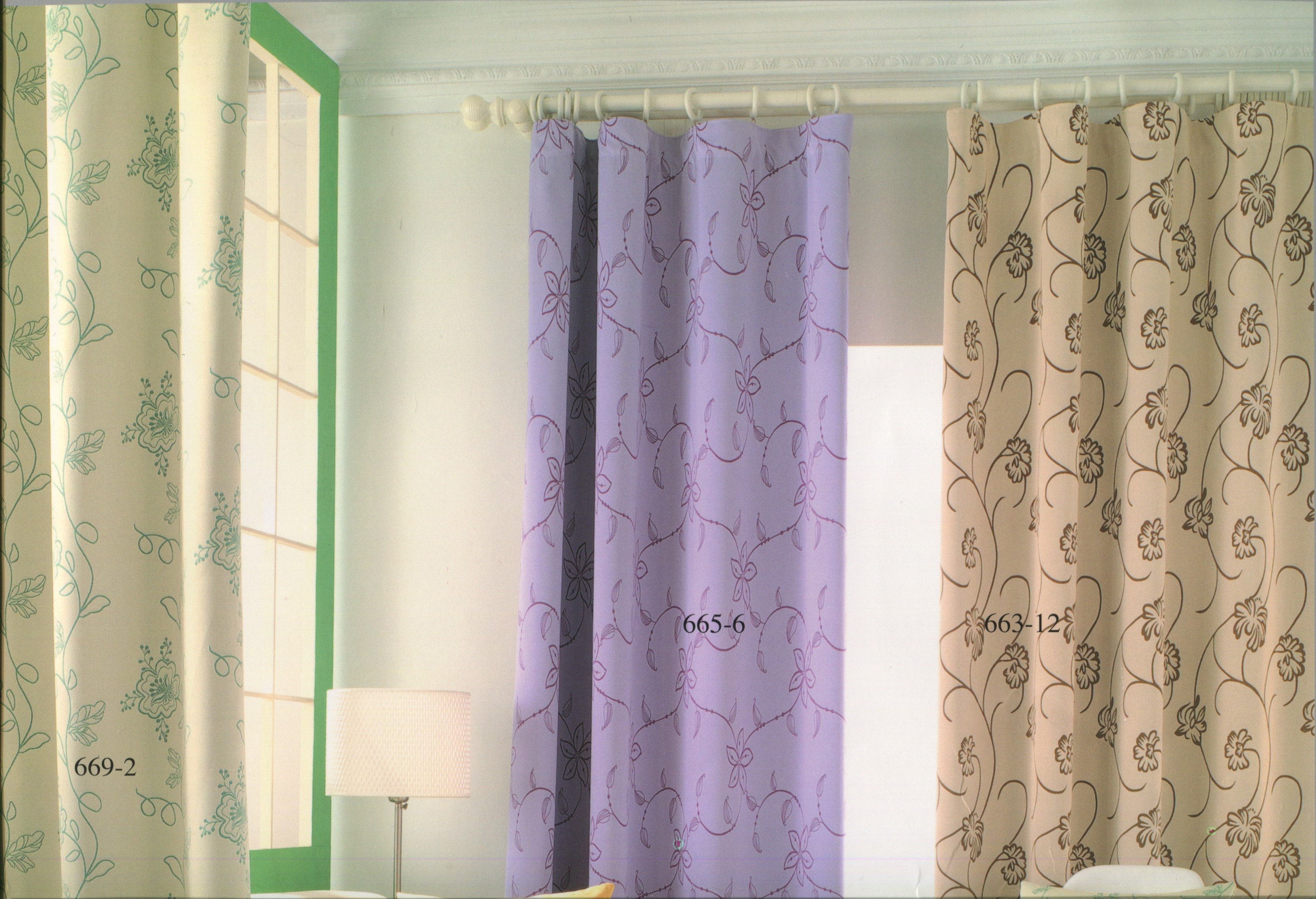 665-6立春雙面布緹花三明治窗簾