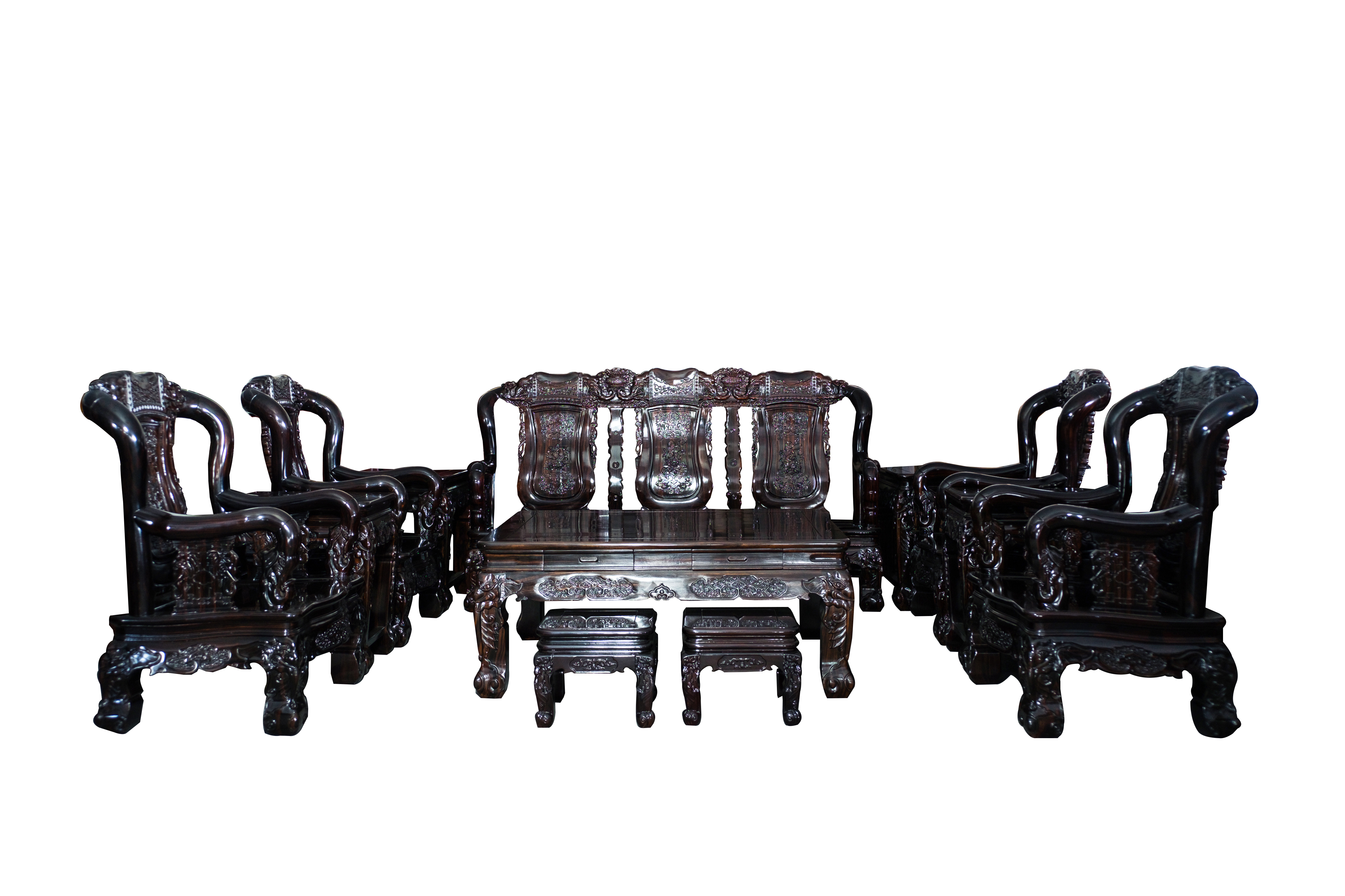 黑檀豹腳大戰國12件組