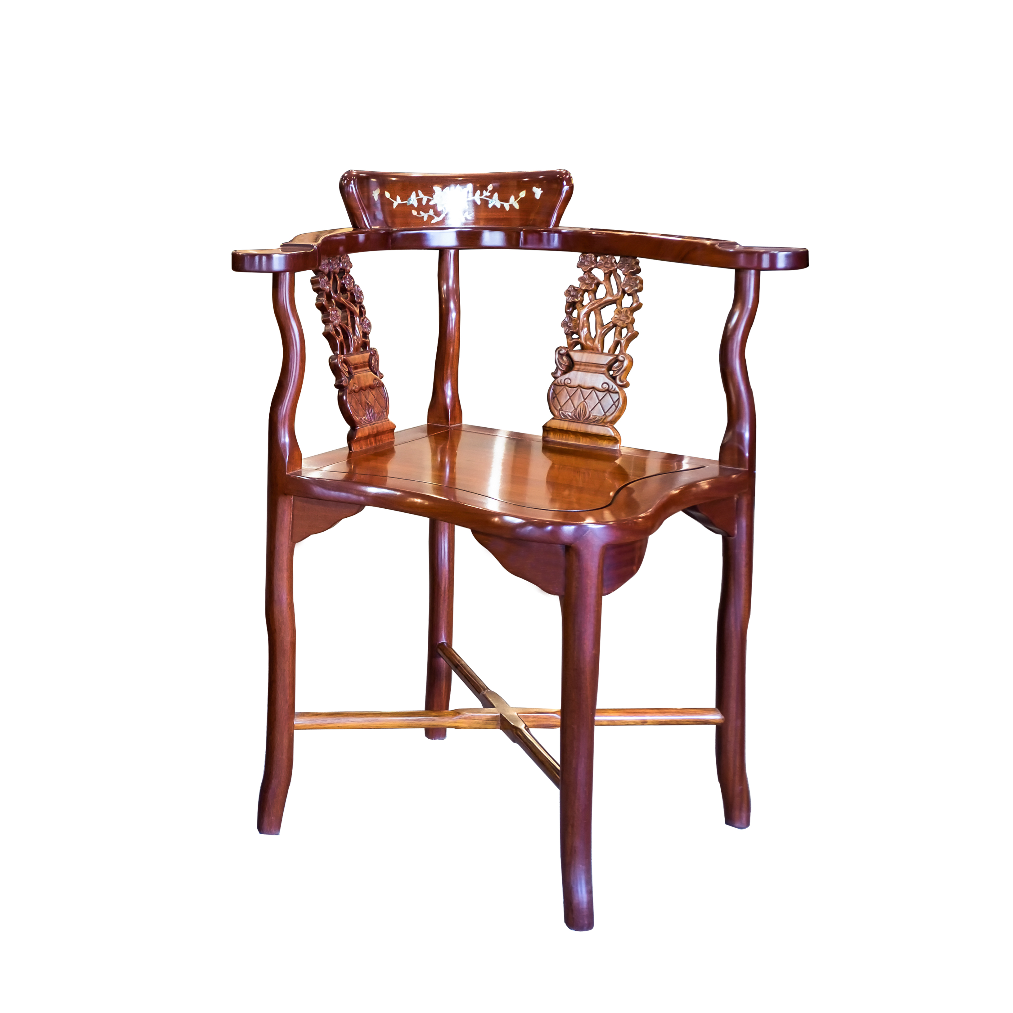 花梨木三角休閒椅