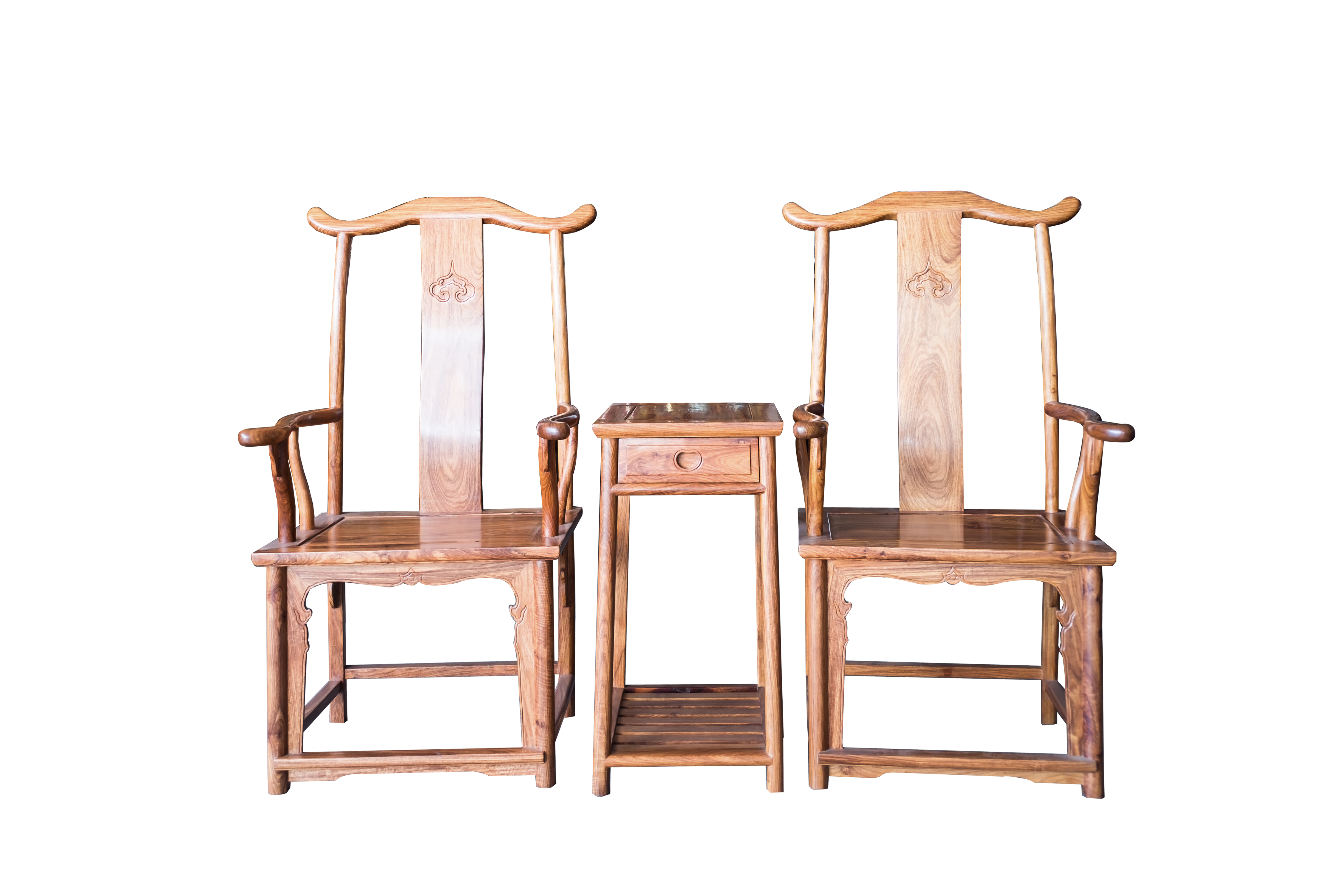 明花梨木四出頭官帽椅組