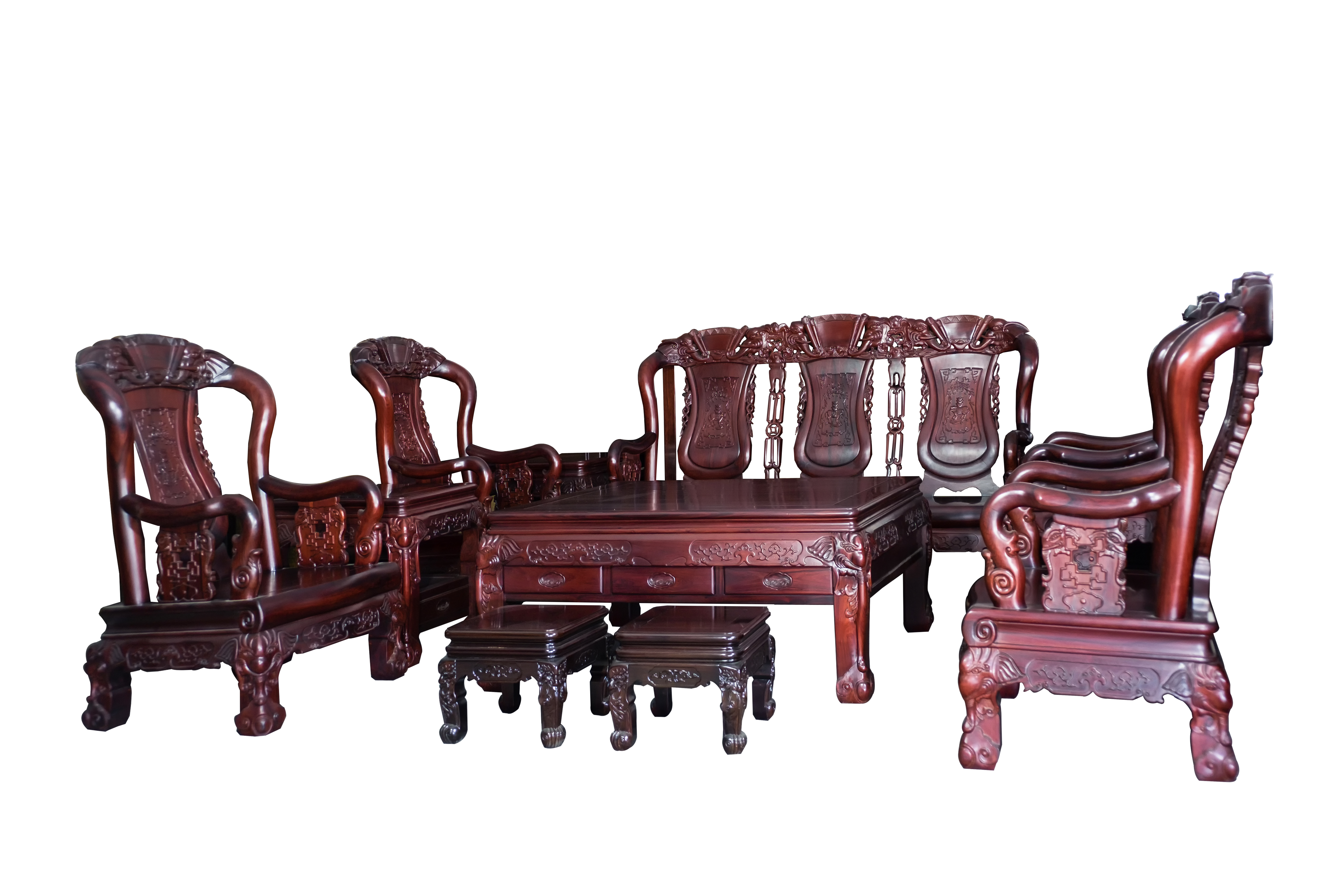 紫檀象頭戰國10件組