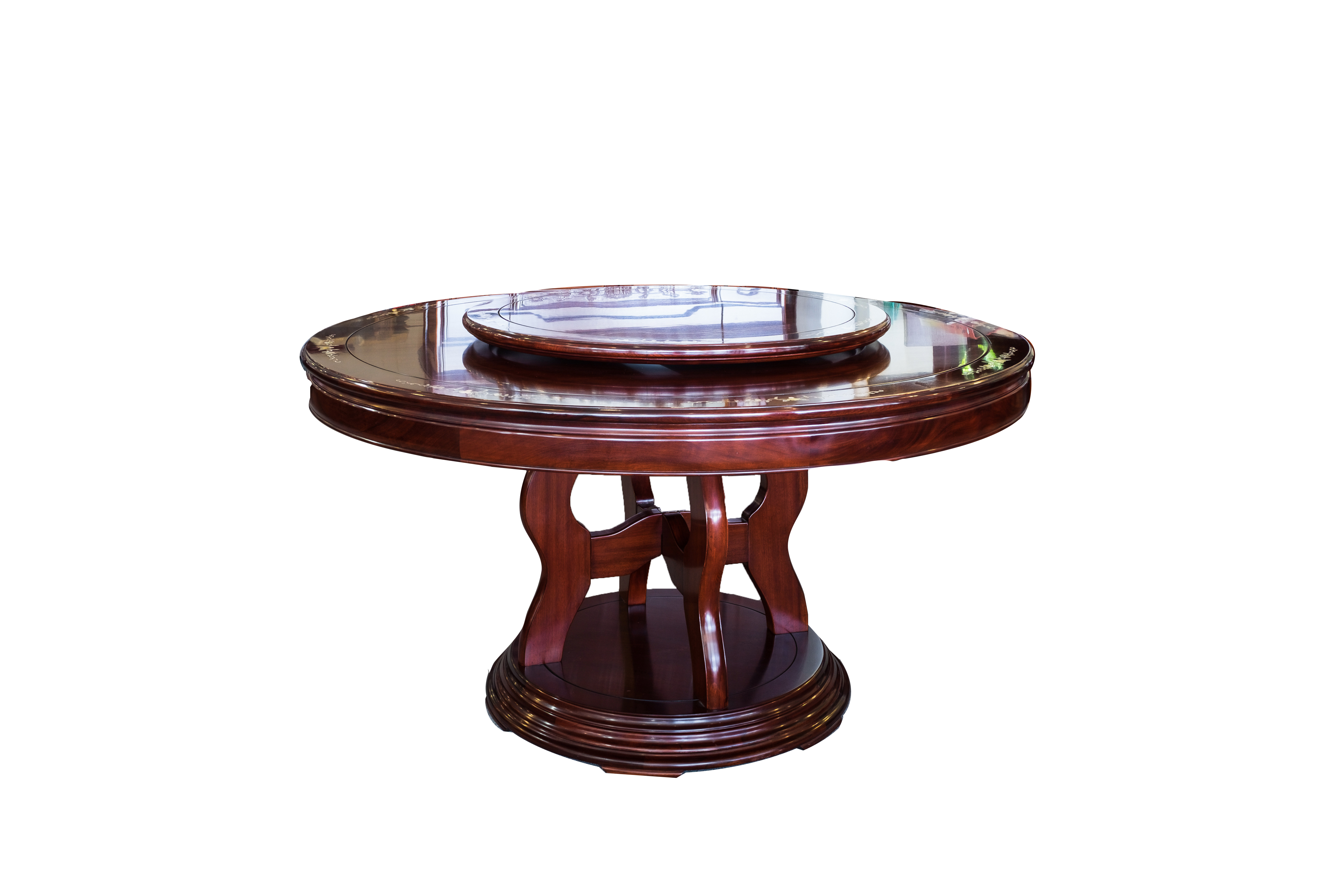 黑紫檀中式鑲貝餐椅