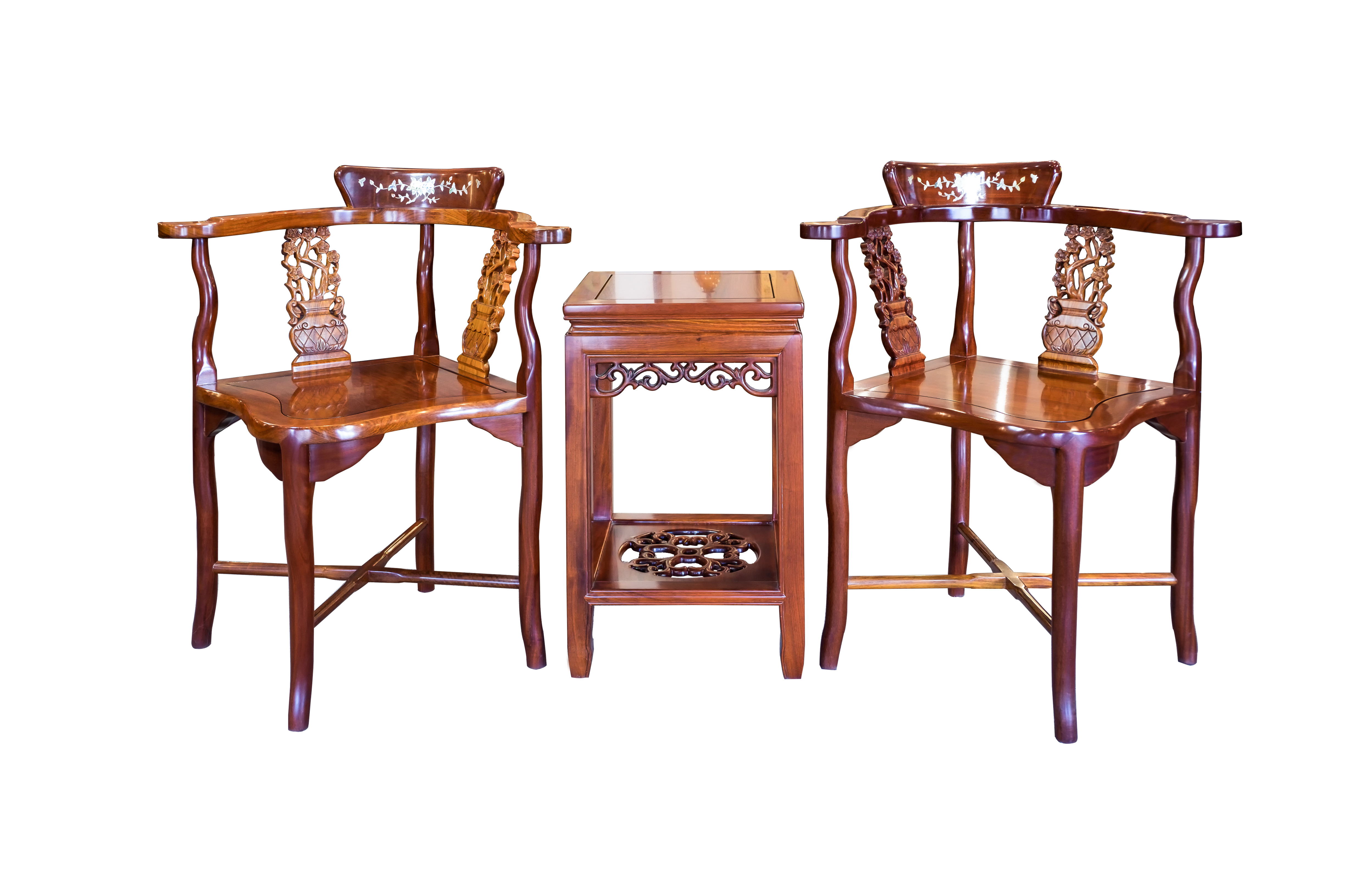 花梨木三角休閒椅組