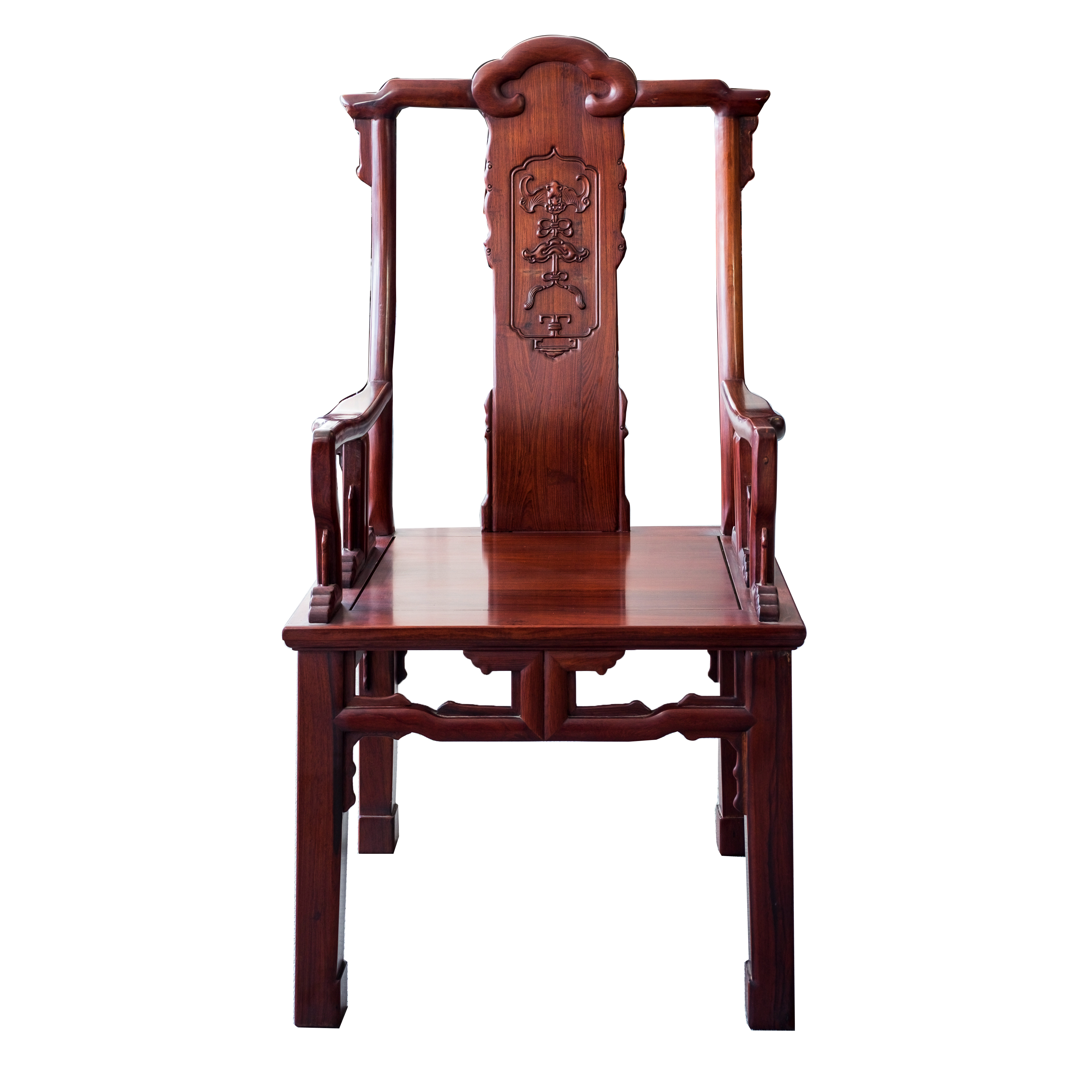 明式雕刻官帽餐椅