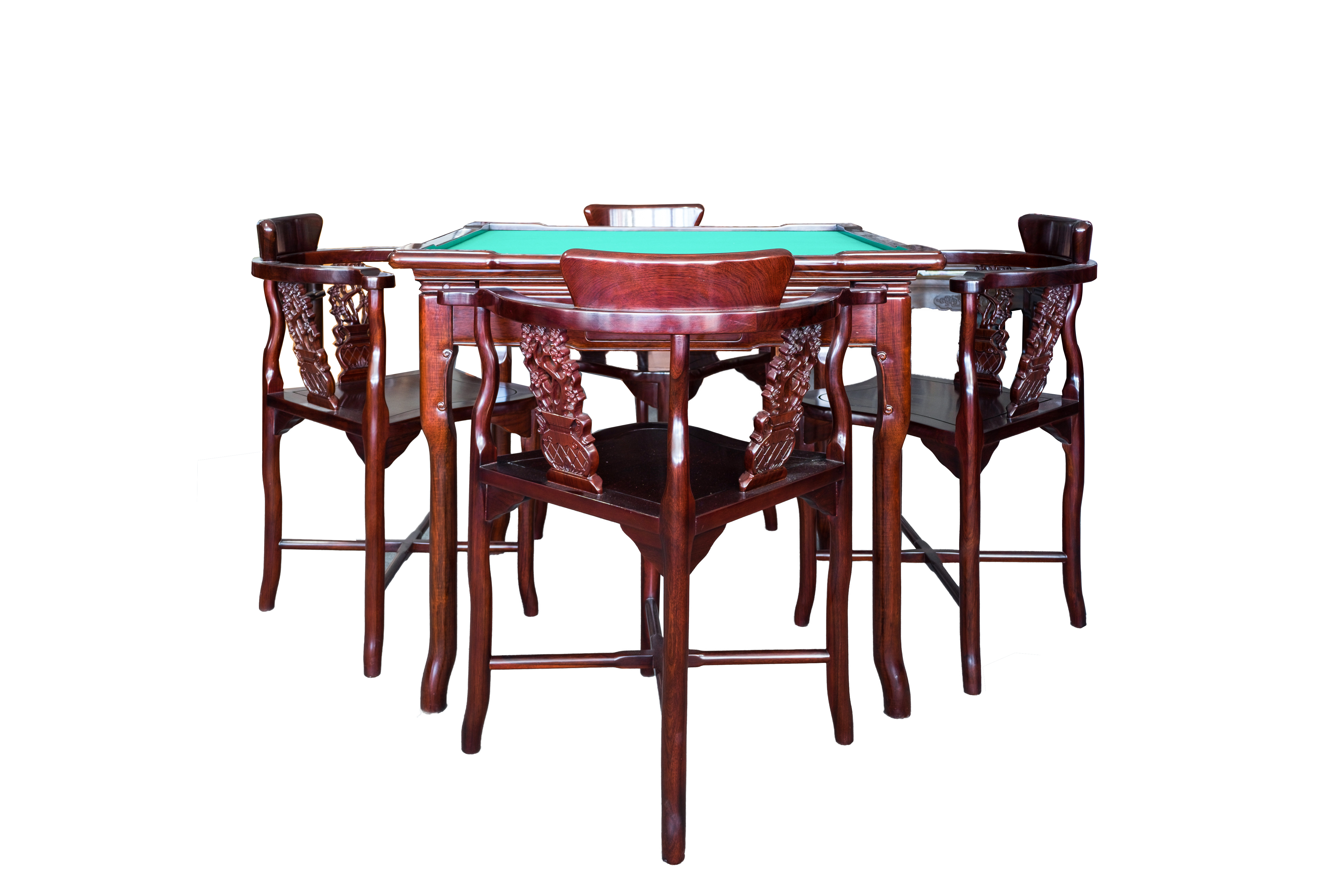 黑紫檀麻將桌椅組