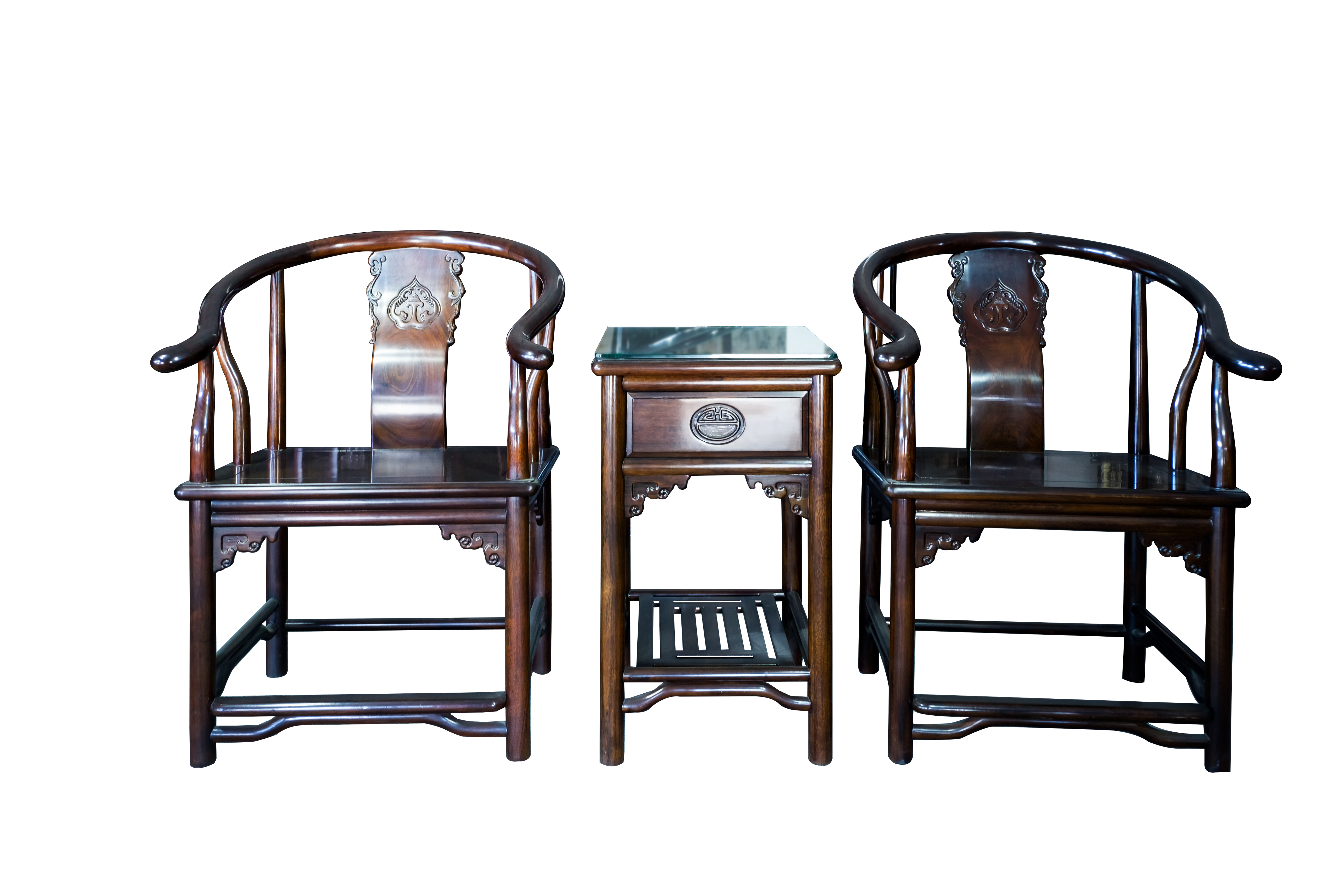 黑紫檀明式皇宮椅組