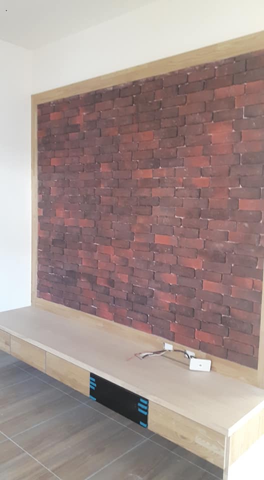 屏東佳墩農舍設計興建-電視牆設計