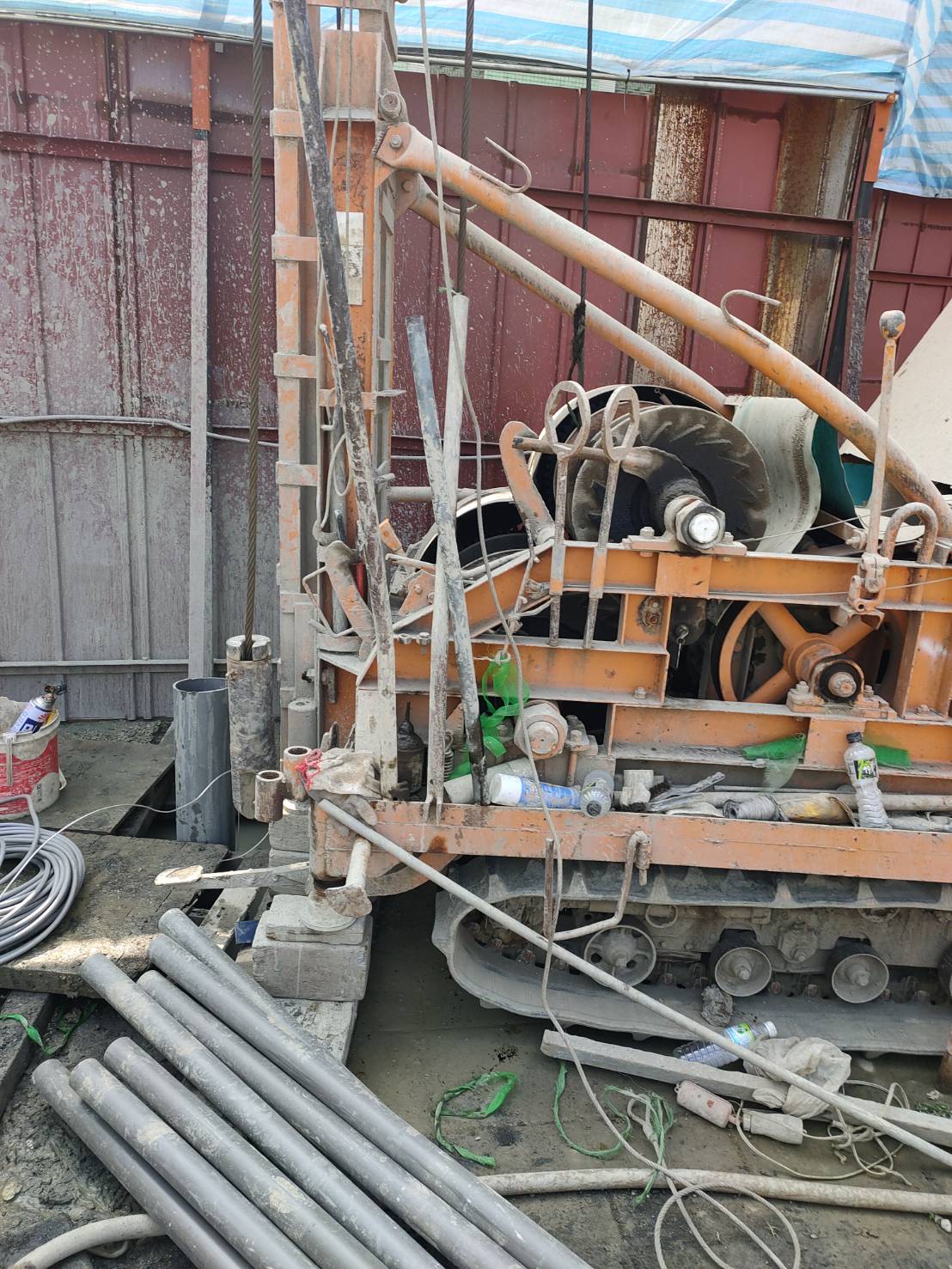 建築地下室點井束水工程4