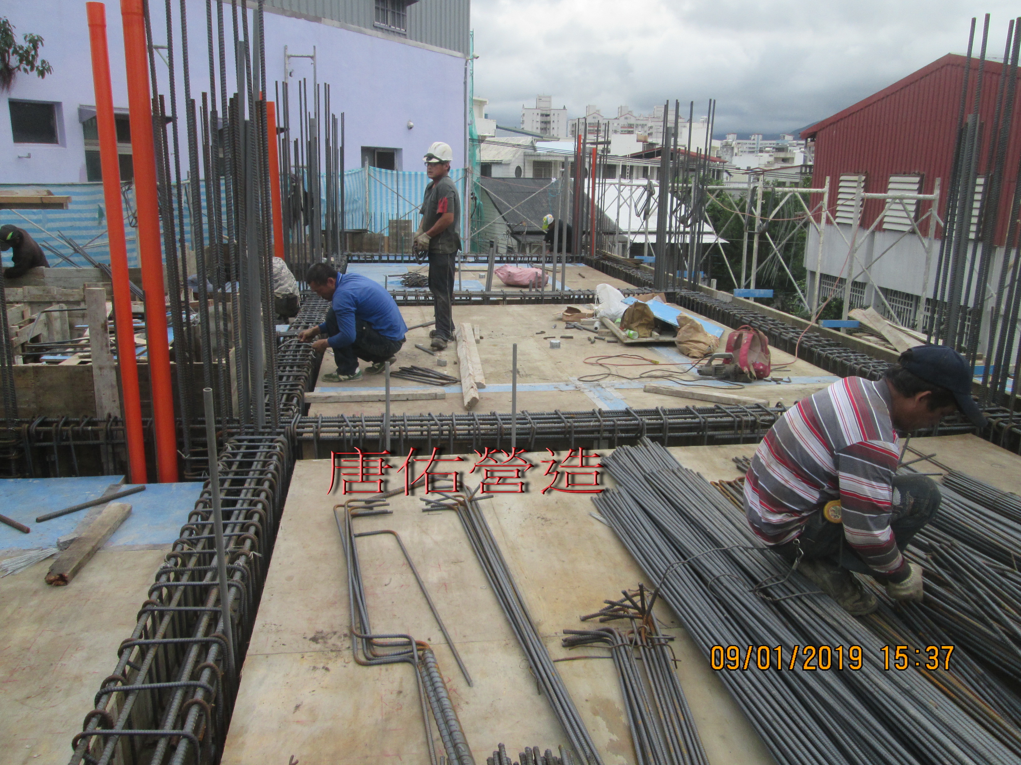 2樓頂版鋼筋綁紮