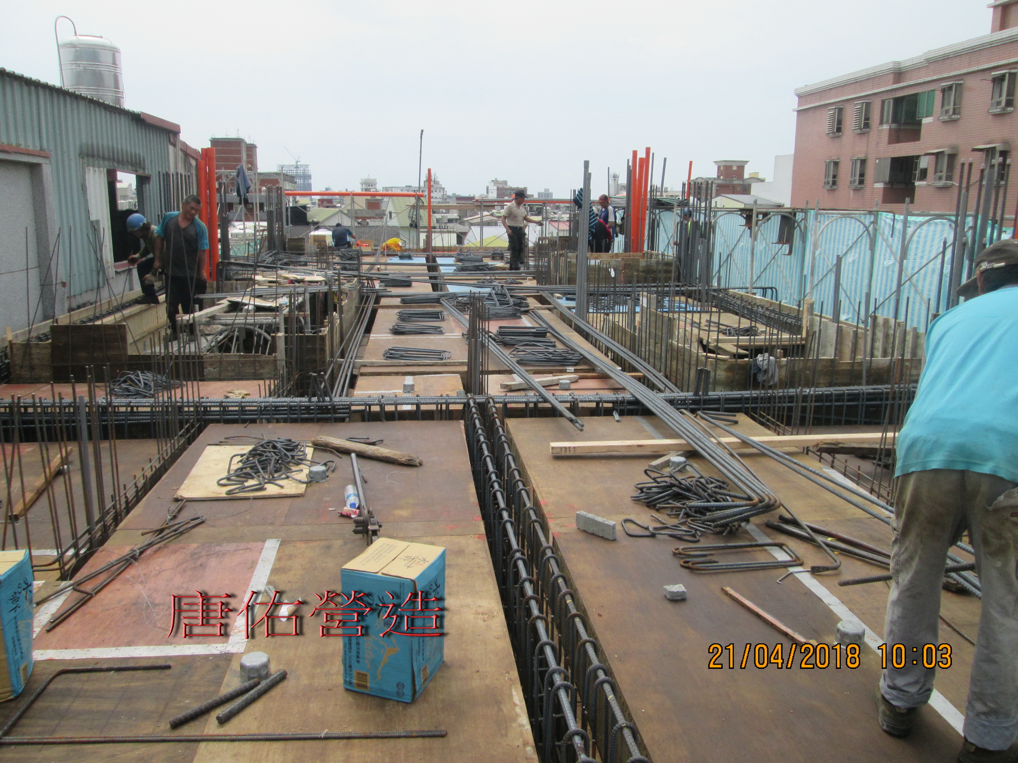 3樓頂版鋼筋綁紮